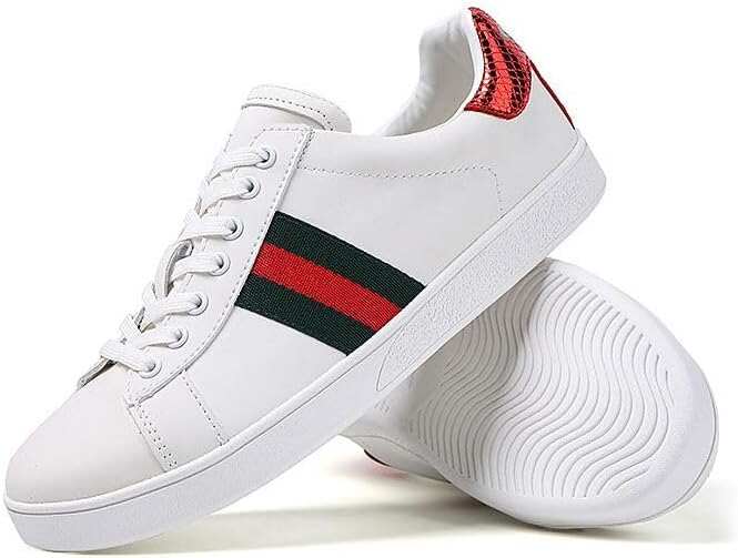 Men's White Sneakers, Luxury Designer, Low Top Lace Up, Water Resistant, Breathable and Comfortable Walking Shoes, Size 38-47