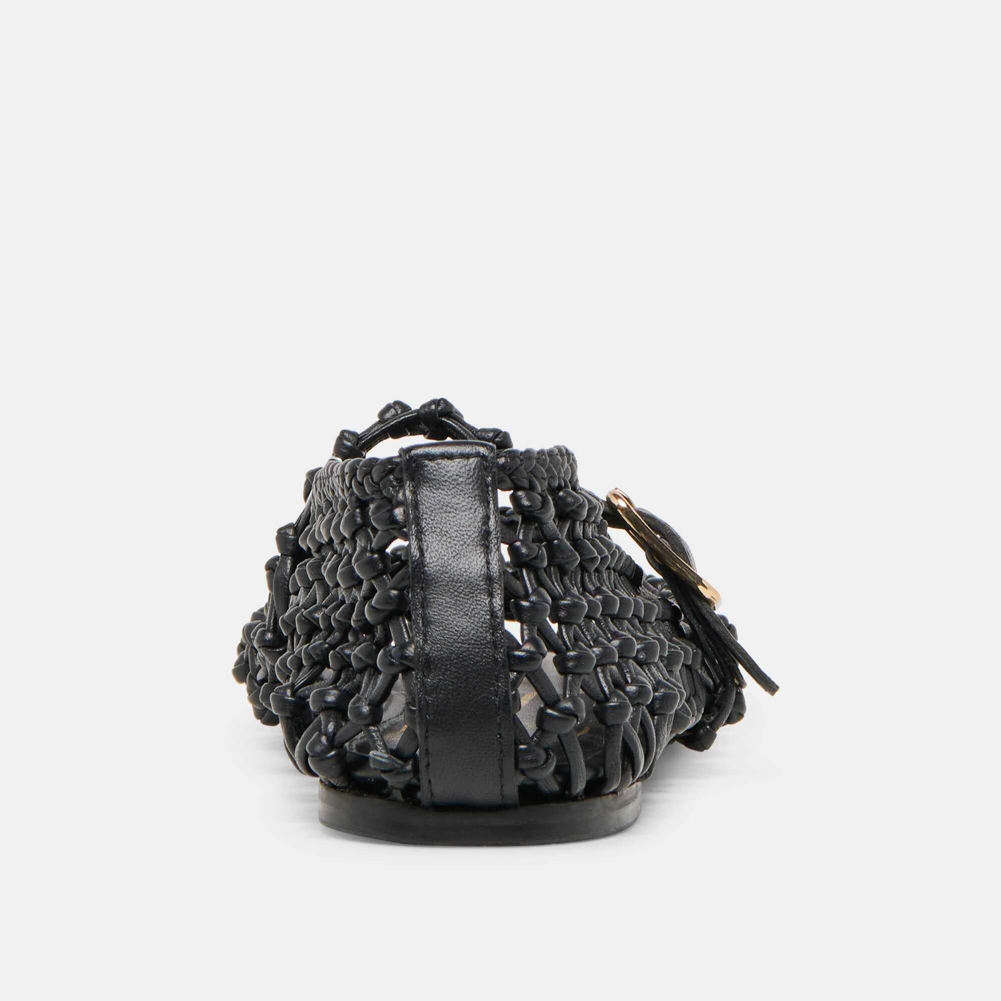 CLAIR BALLET FLATS BLACK WOVEN LEATHER