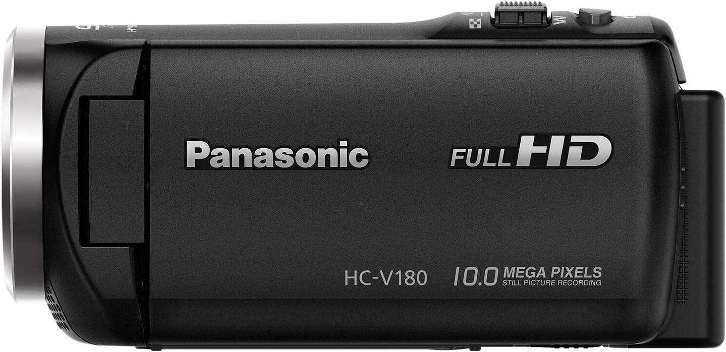 Panasonic Full HD Video Camera Camcorder HC-V180K, 50X Optical Zoom, 1/5.8-Inch BSI Sensor, Touch Enabled 2.7-Inch LCD Display (Black)