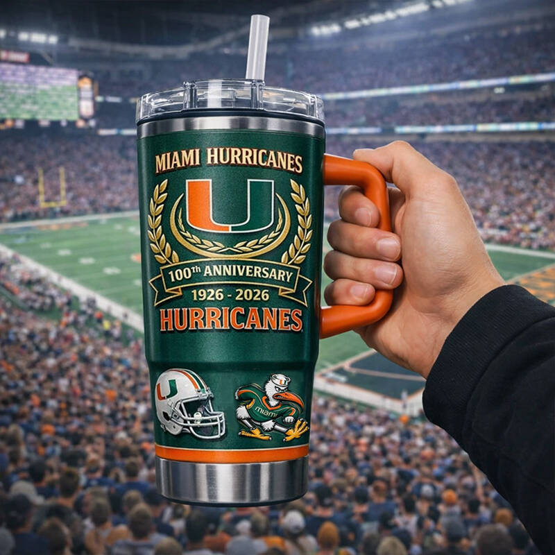 Hurricanes Football 100th Anniversary Tumbler