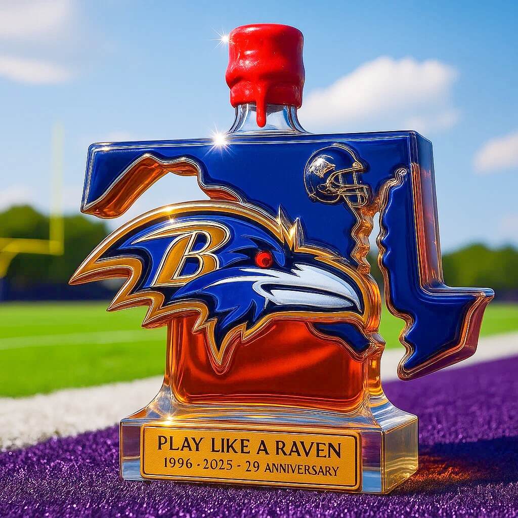 The home state of the Baltimore Ravens Whisky Bottle