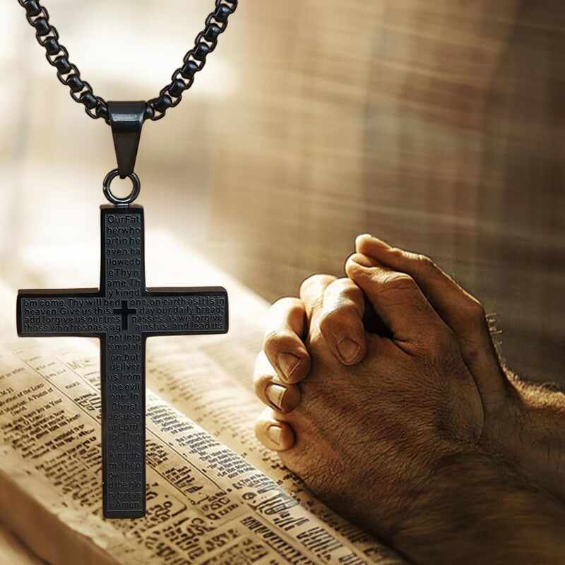 🎉Buy 1 Get 1 Free🎉Lord's Prayer Scibble Cross Necklace