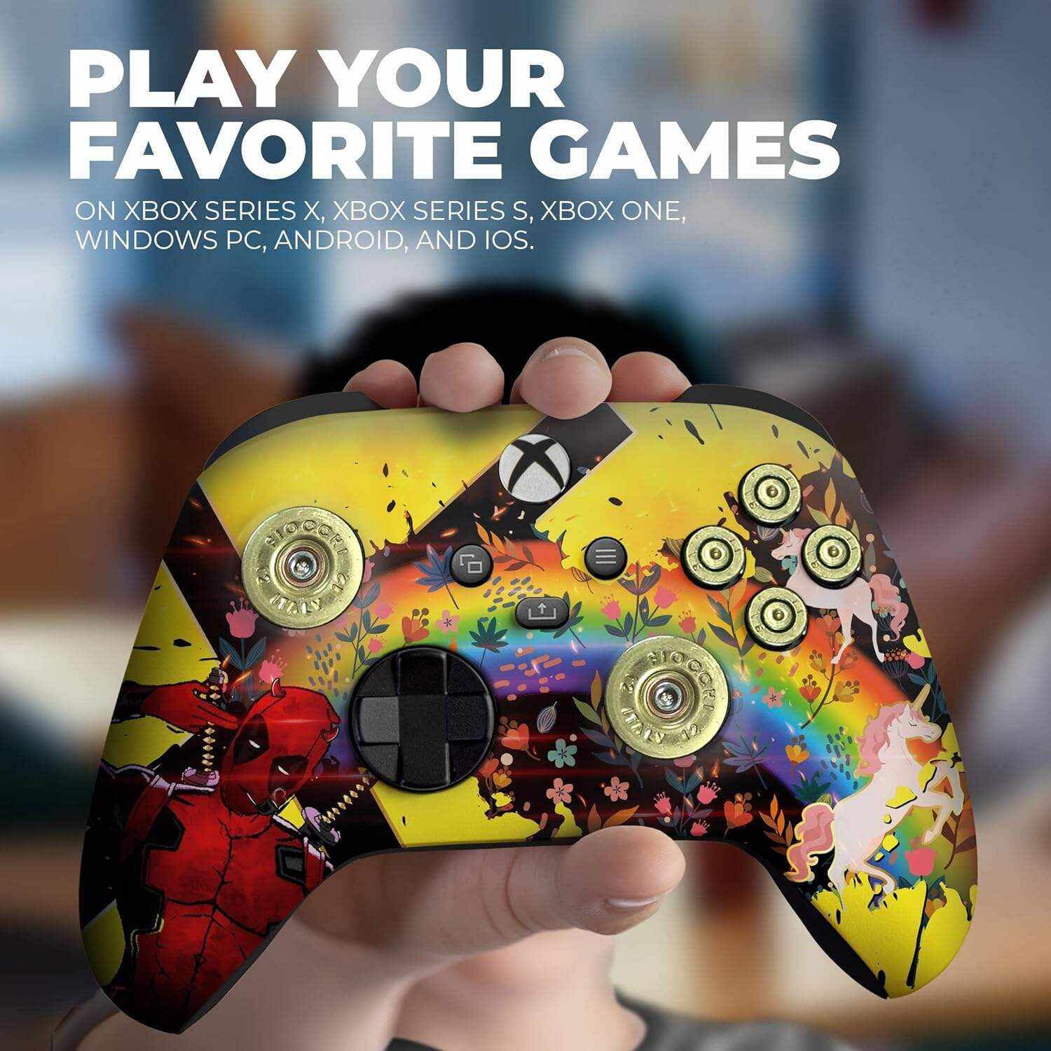 DreamController Original X-box Wireless Controller Special Edition Customized Compatible with X-box One S/X-box Series X/S & Windows 10 Made with Advanced HydroDip Print Technology(Not Just a Skin)