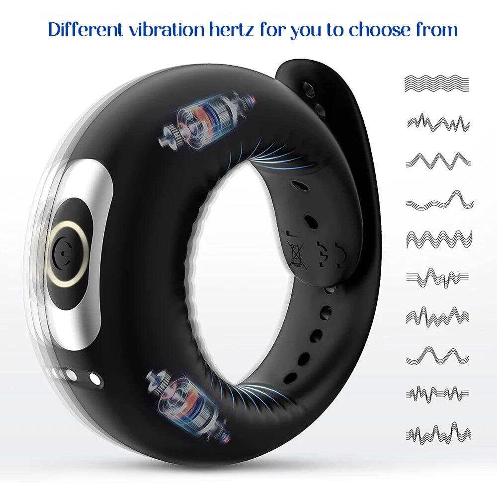 10 Vibration Silicone Vibrating Cock Ring – Remote Control & Waterproof