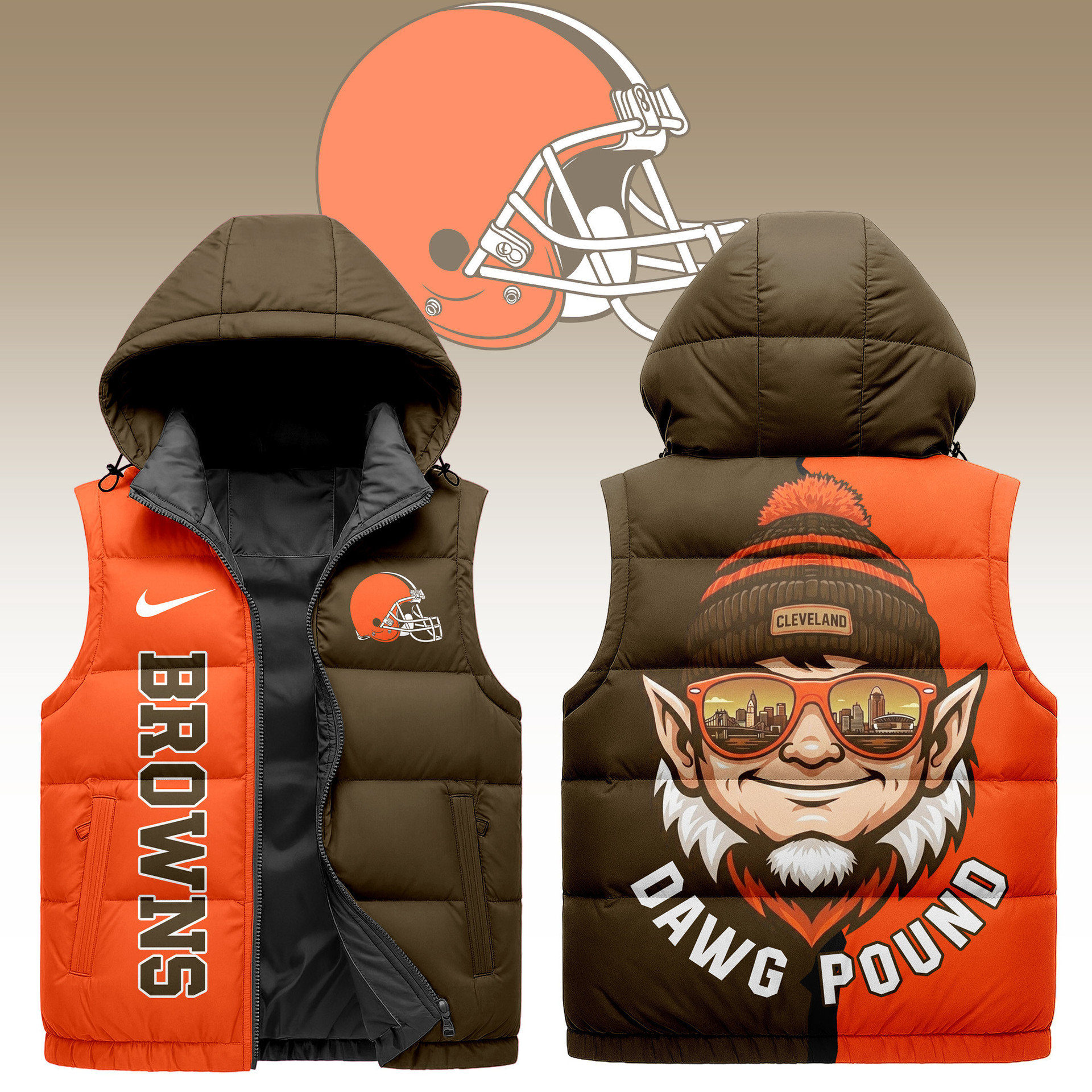 Cleveland Browns | Premium NFL Mascot Puffer Vest NY