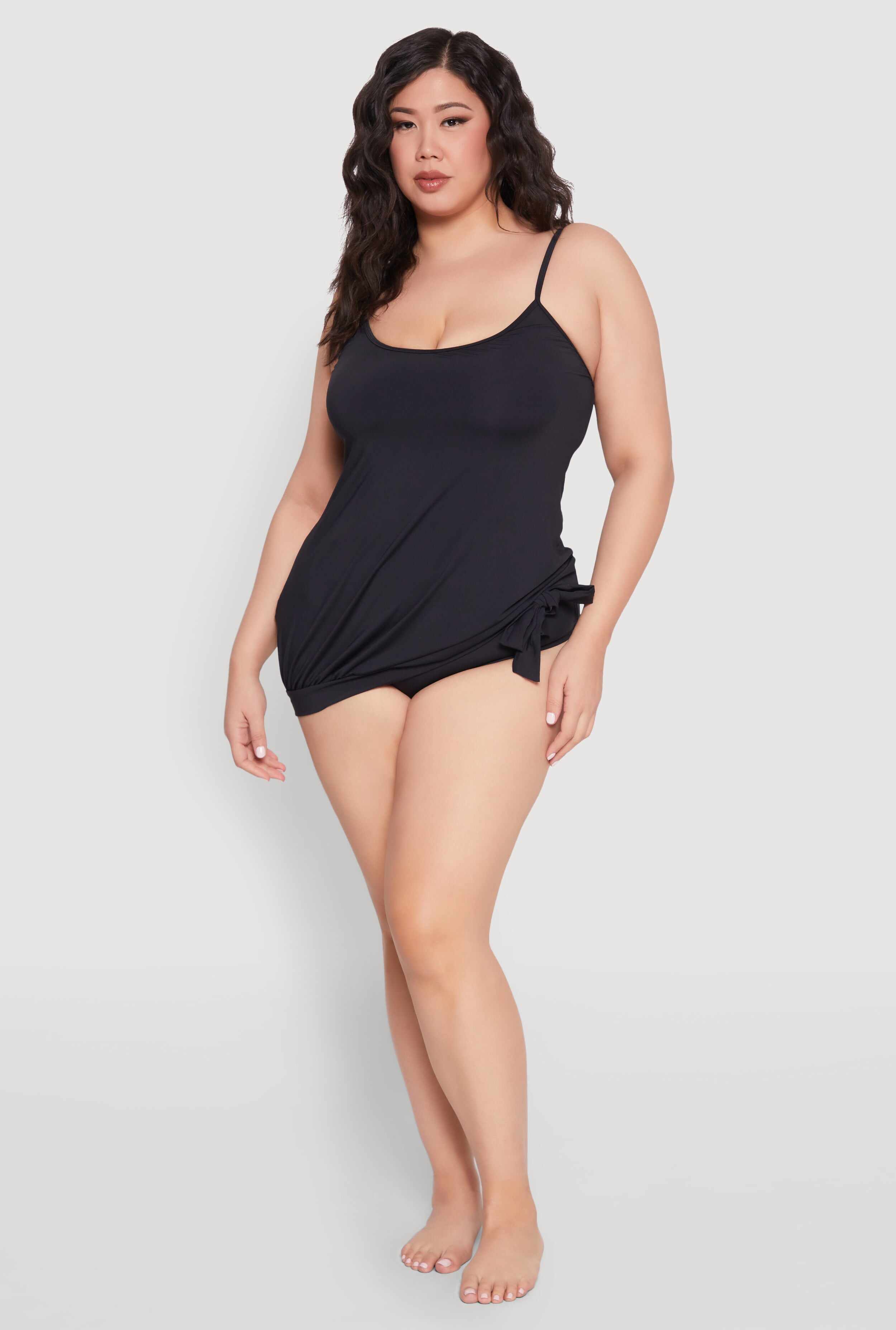 Plus Size Tankini and Bikini Bottoms Set