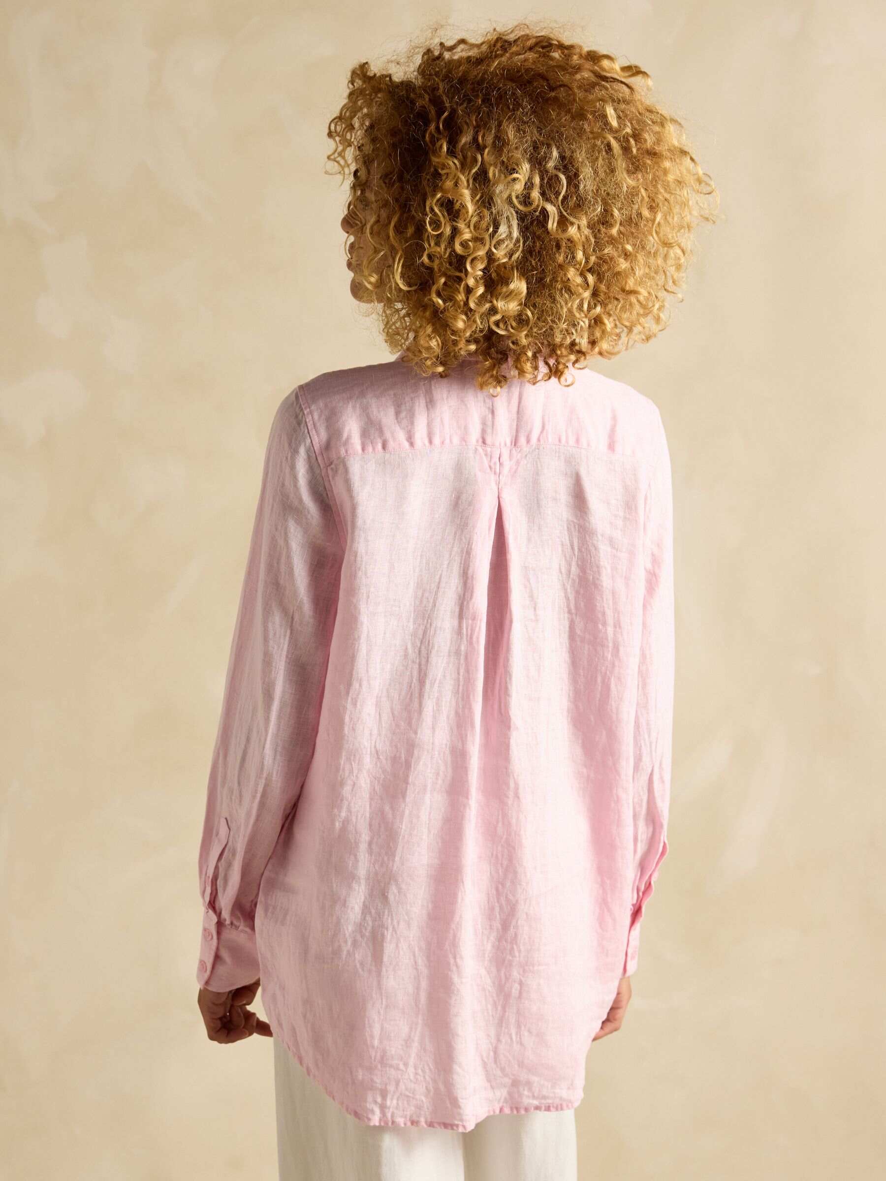 Selene Pink 100% Linen Shirt