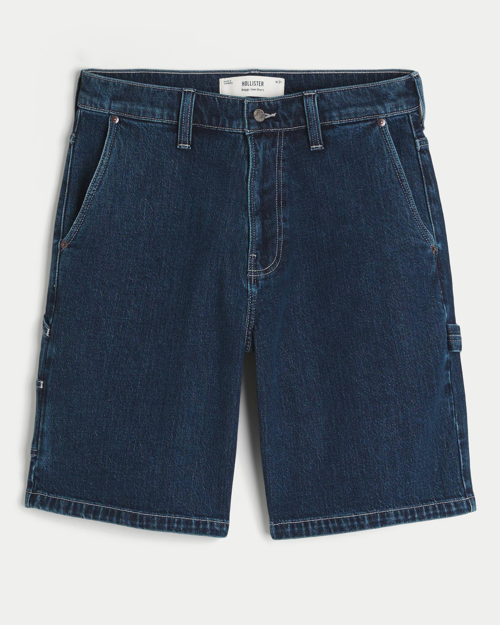 Washed Black Baggy Denim Shorts