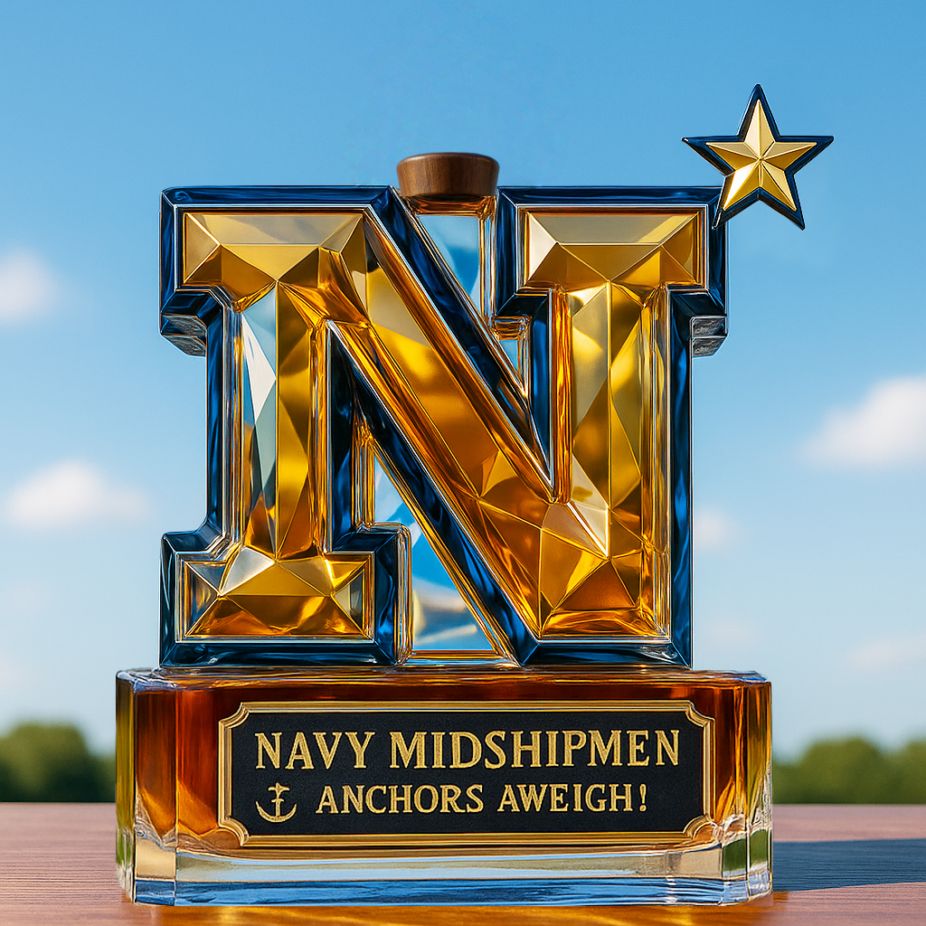 United States Naval Academy Midshipmen Whiskey Bottle