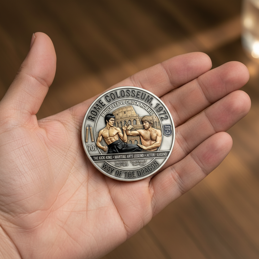 Bruce Lee VS Chuck Norris Classic Colosseum Duel Commemorative Coin