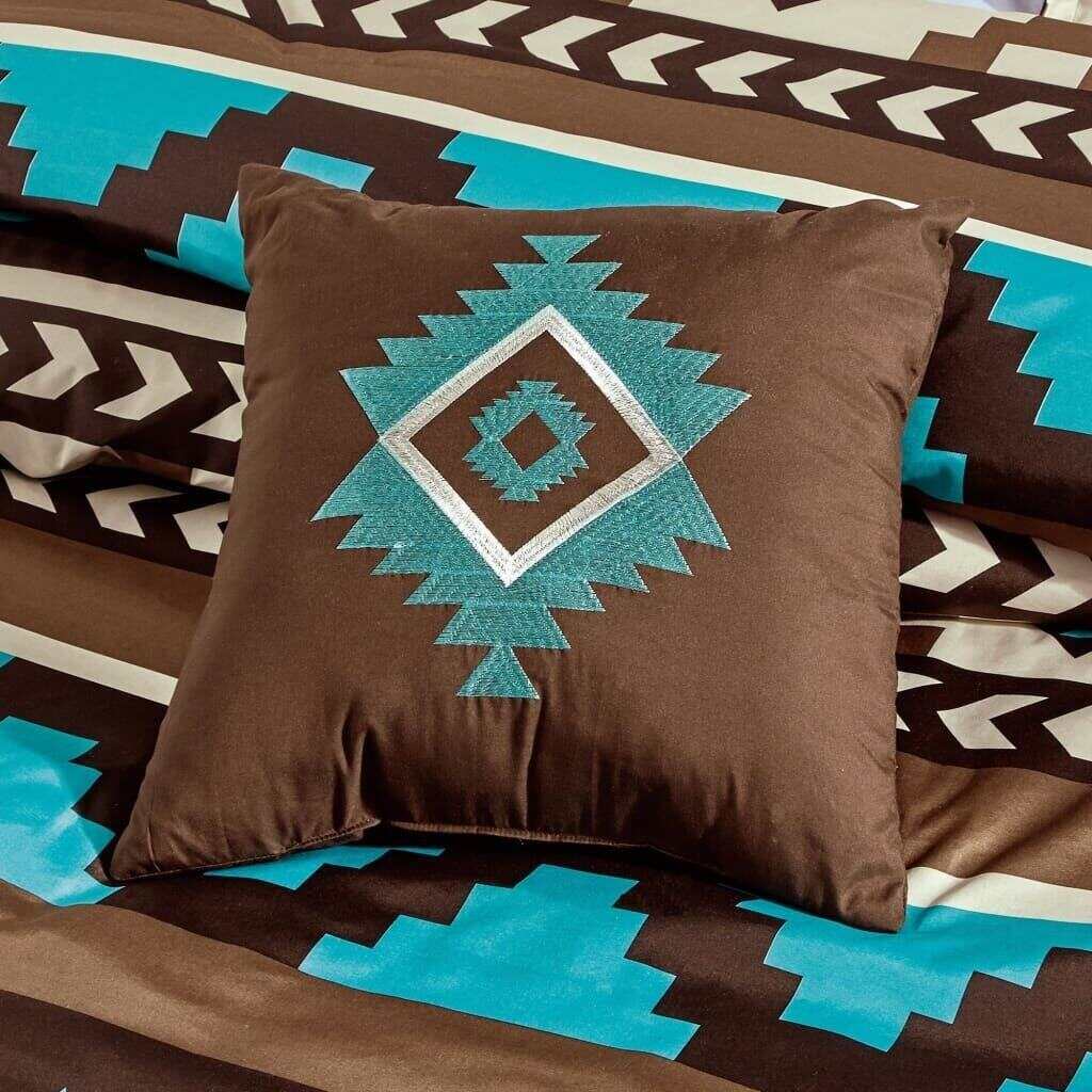 Southwest Navajo Turquoise Aztec Comforter - 6 Piece Set