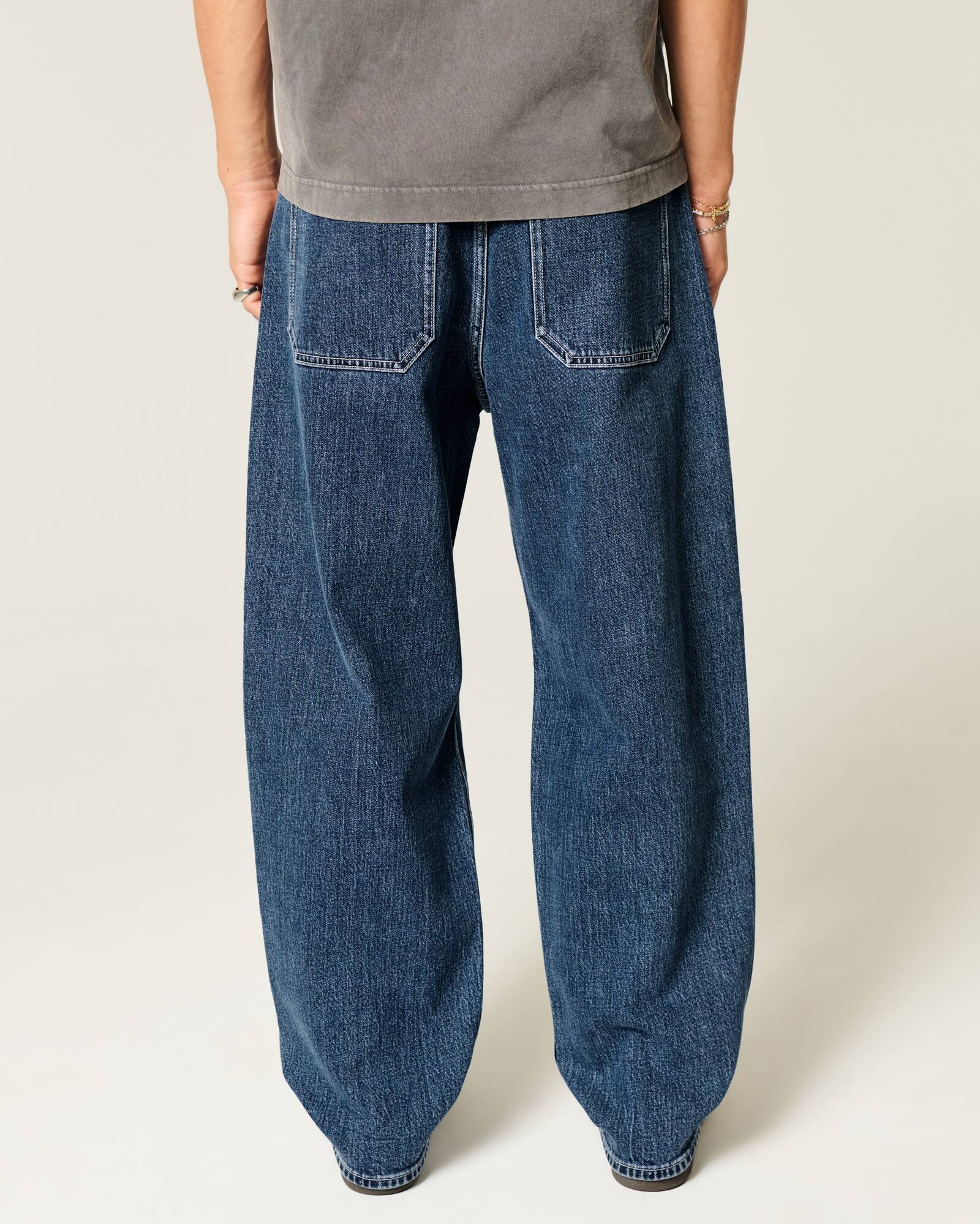 Medium Wash Skater Baggy Jeans