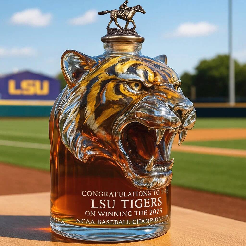 Whiskey bottle Commemorating LSU Tiger's 2025 NCAA Baseball Championship