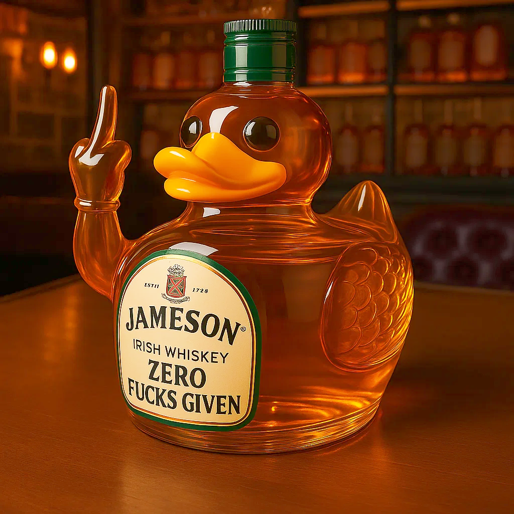 Swear Middle Finger Duck Whiskey Bottle