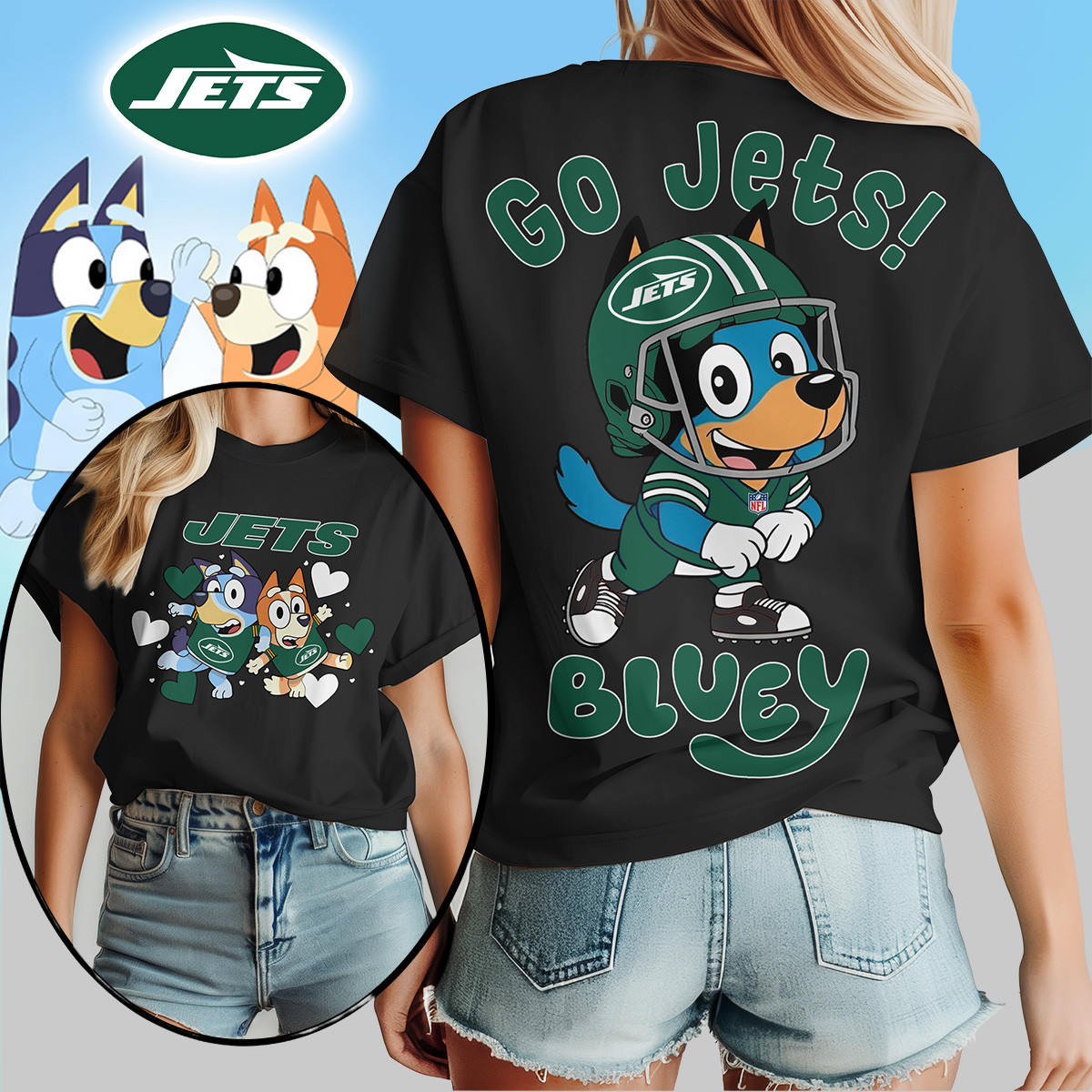 New York Jets | Premium NFL Bluey Women's Shirt TD