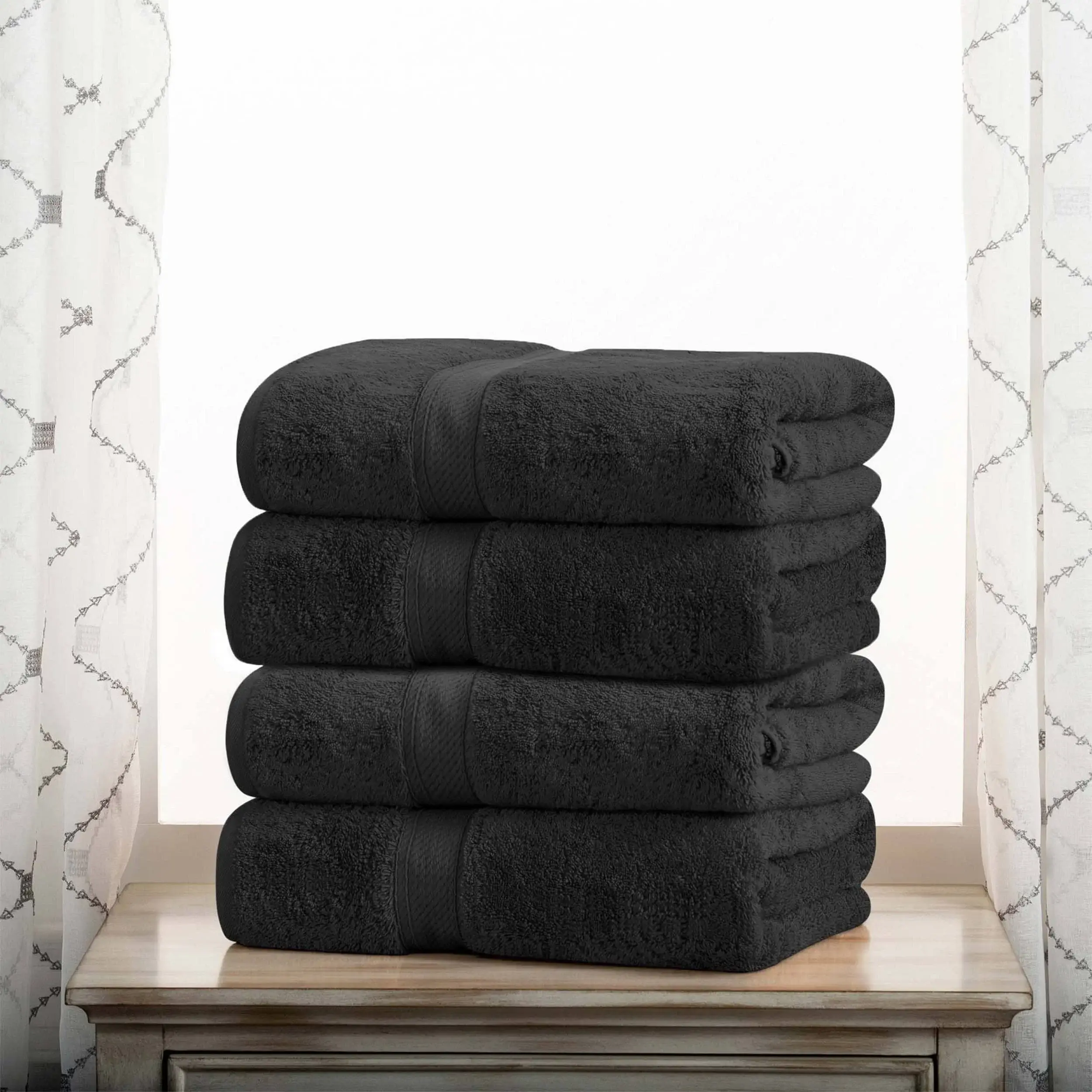 Superior Egyptian Cotton Pile Heavyweight Bath Towel Set of 4