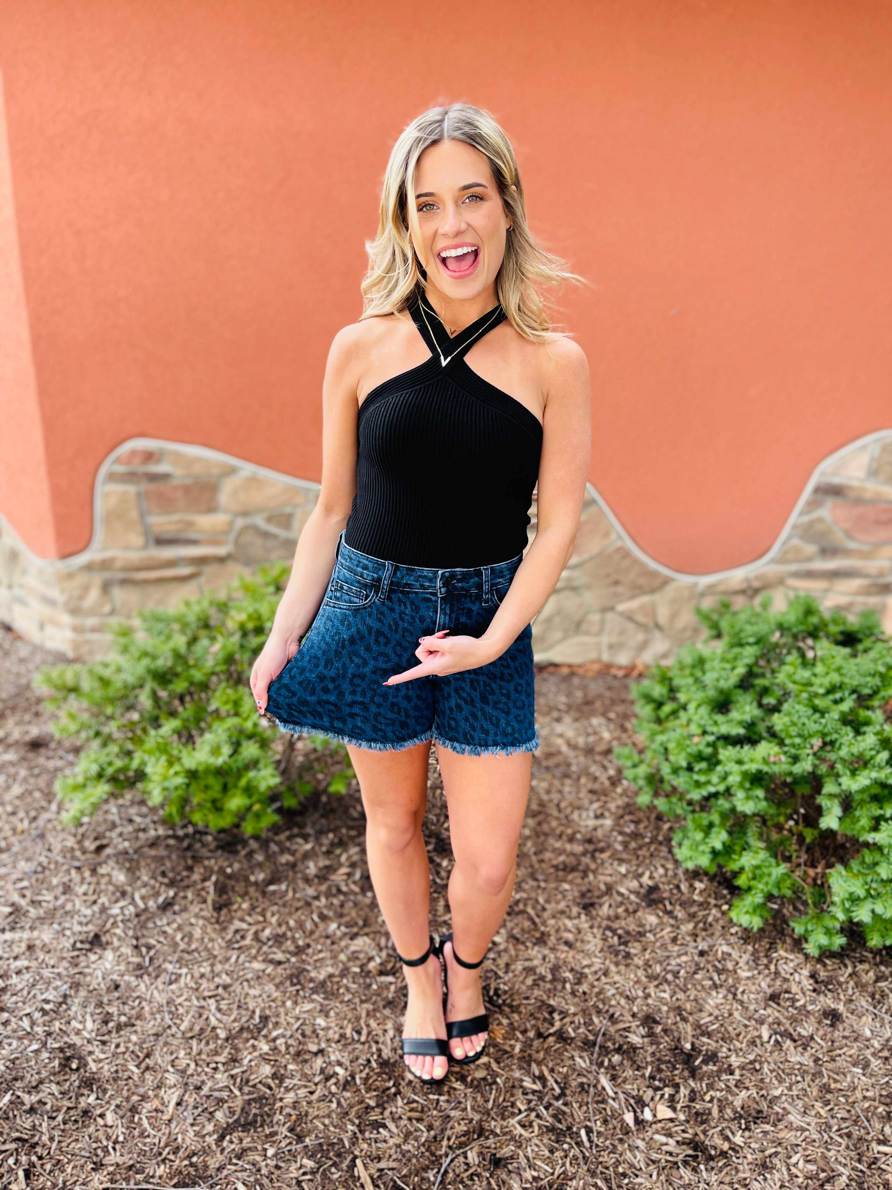 REG/CURVY Wild Ones Leopard Print Shorts