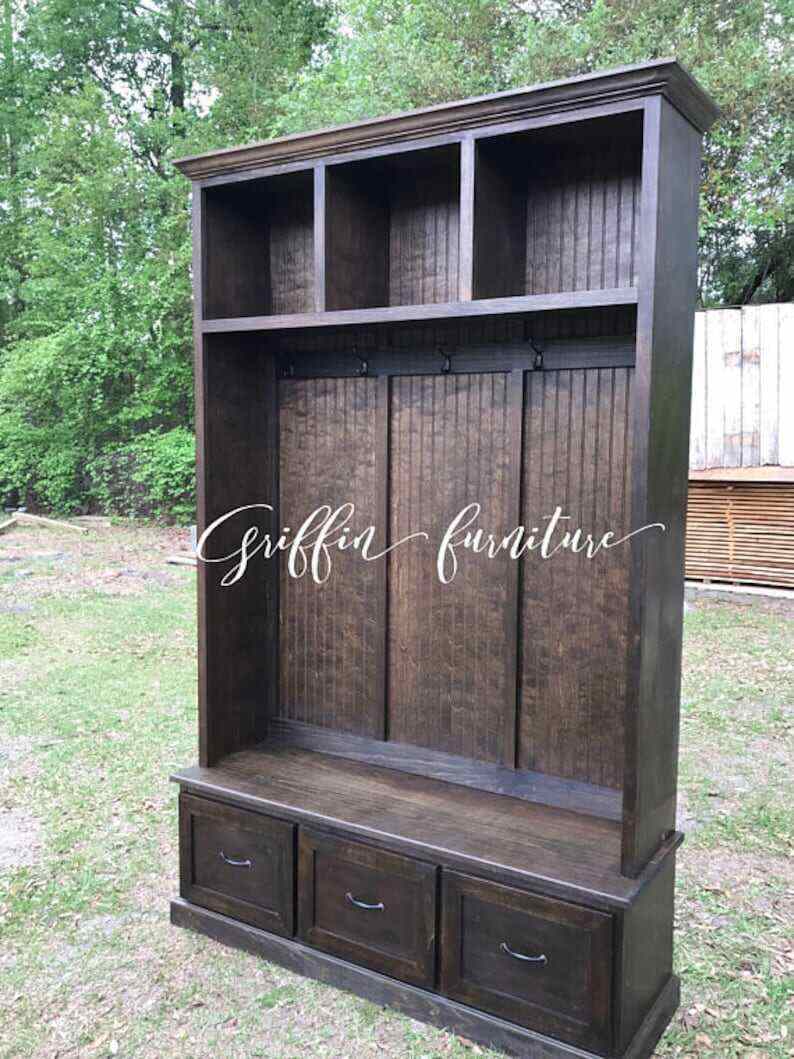 GEORGIA 3 section Entryway storage bench hall tree