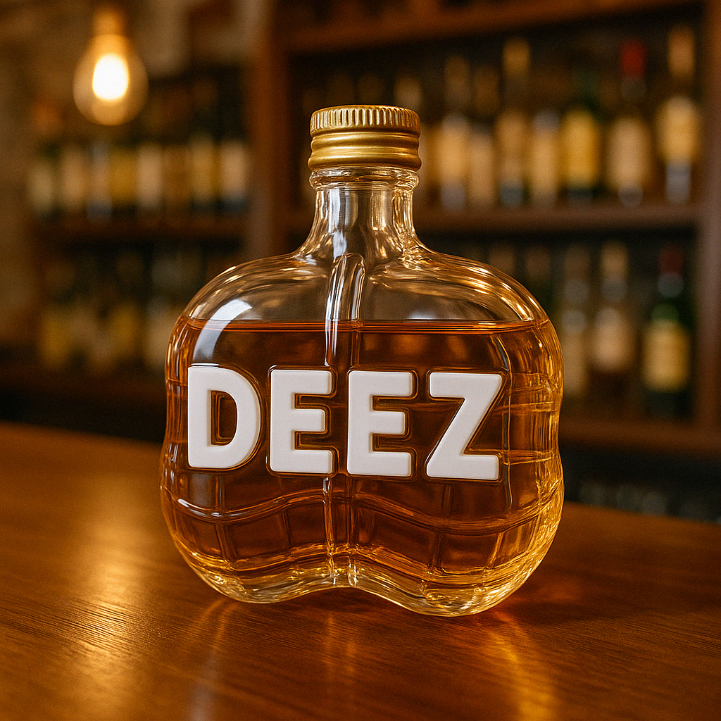 Funny Deez Nuts Whiskey Bottle