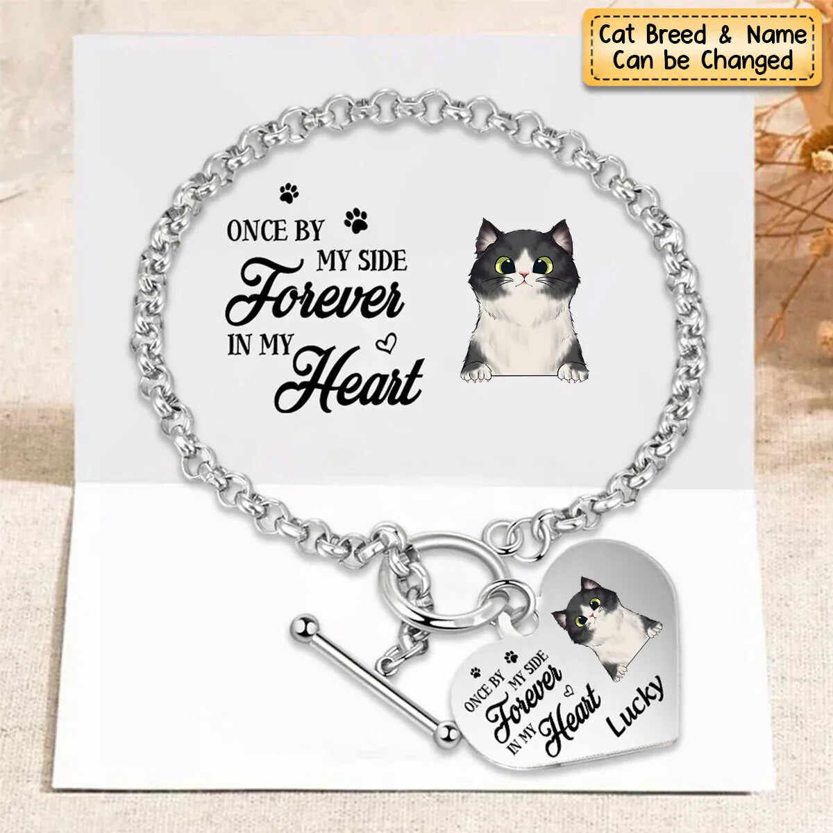 National Parents' Day❤Personalized Heart Bracelet I'm Always With You - Memorial Gift For Cat/Pet Lovers