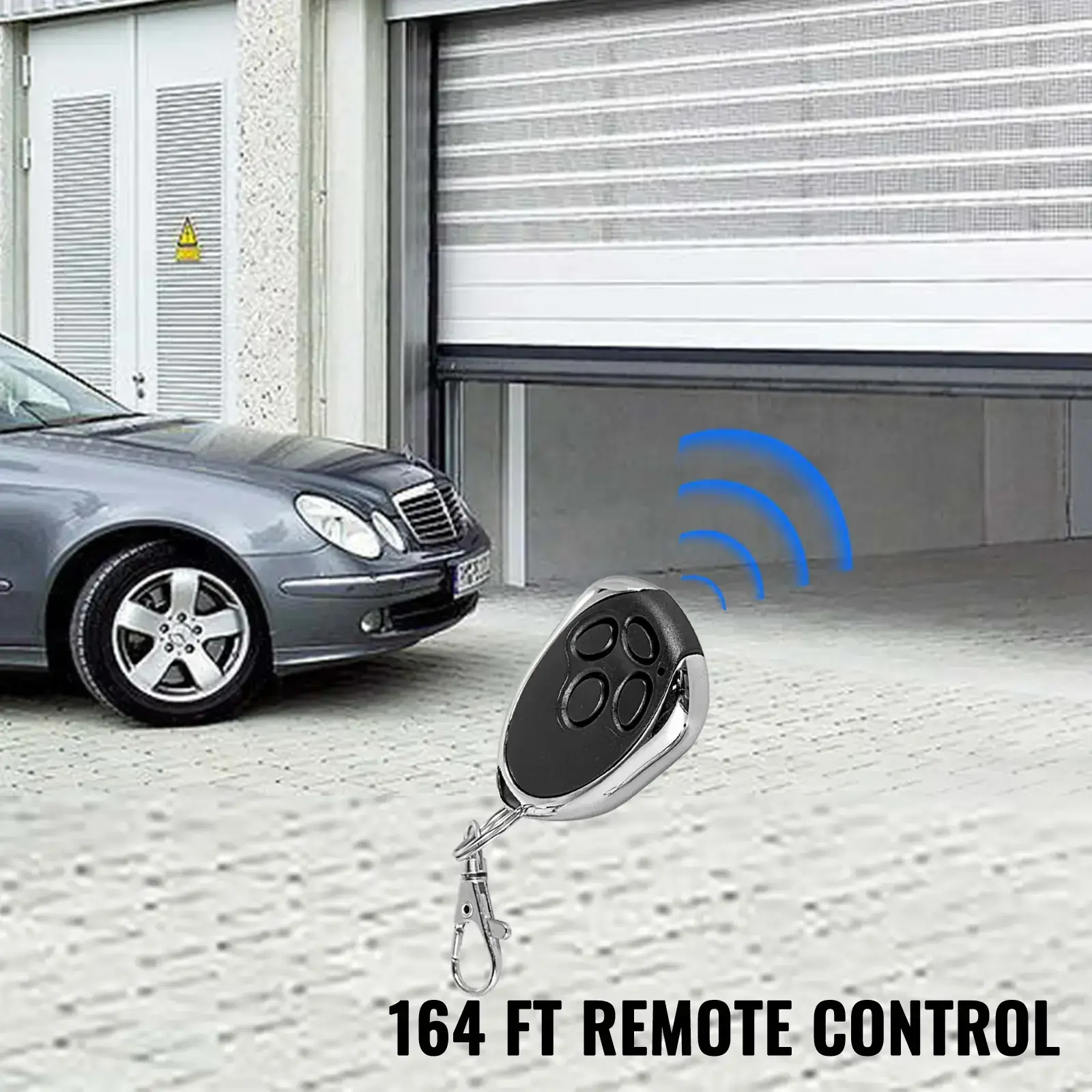 Garage Roller Door Opener,  800 N Lift Force 164 ft Remote Control, 110V Electric Roller Gate Opener, Auto Garage Roller Gate Opener Kit with 2 Remote, Apply for Garage Store