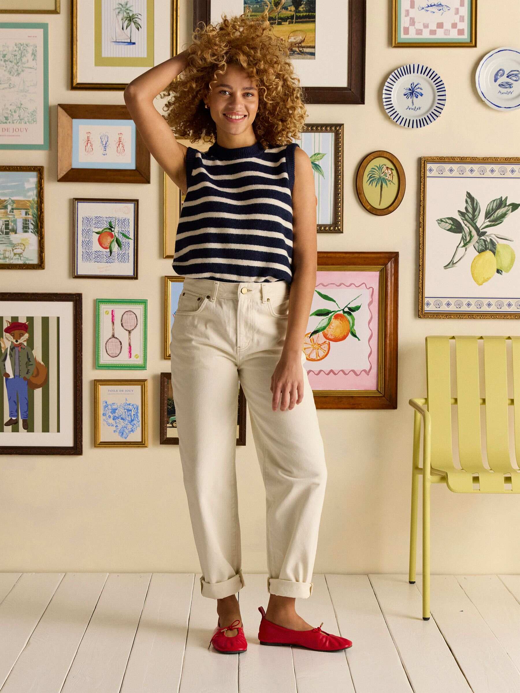 Holly Navy/White Knitted Vest
