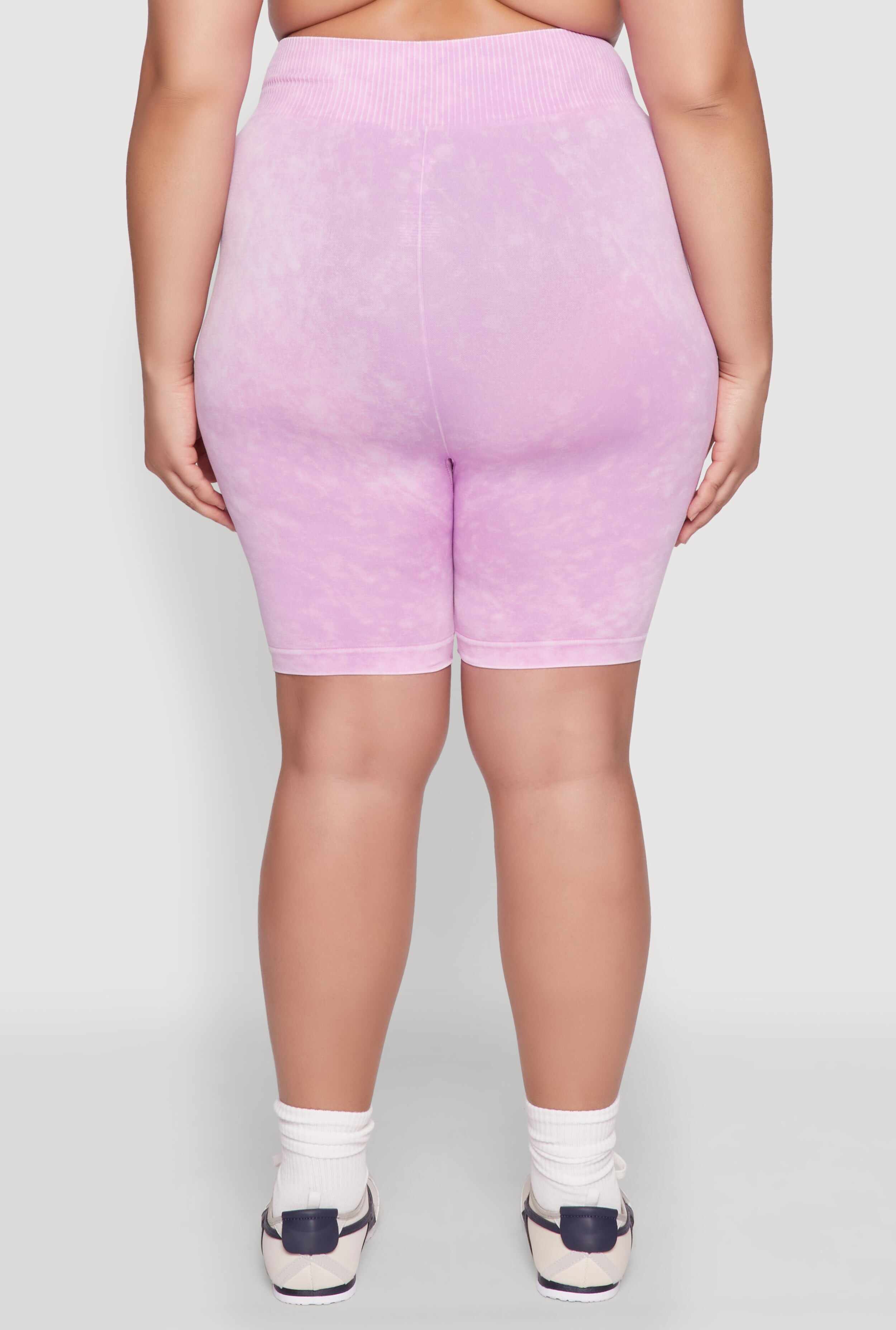 Plus Size Mineral Wash Seamless Biker Shorts