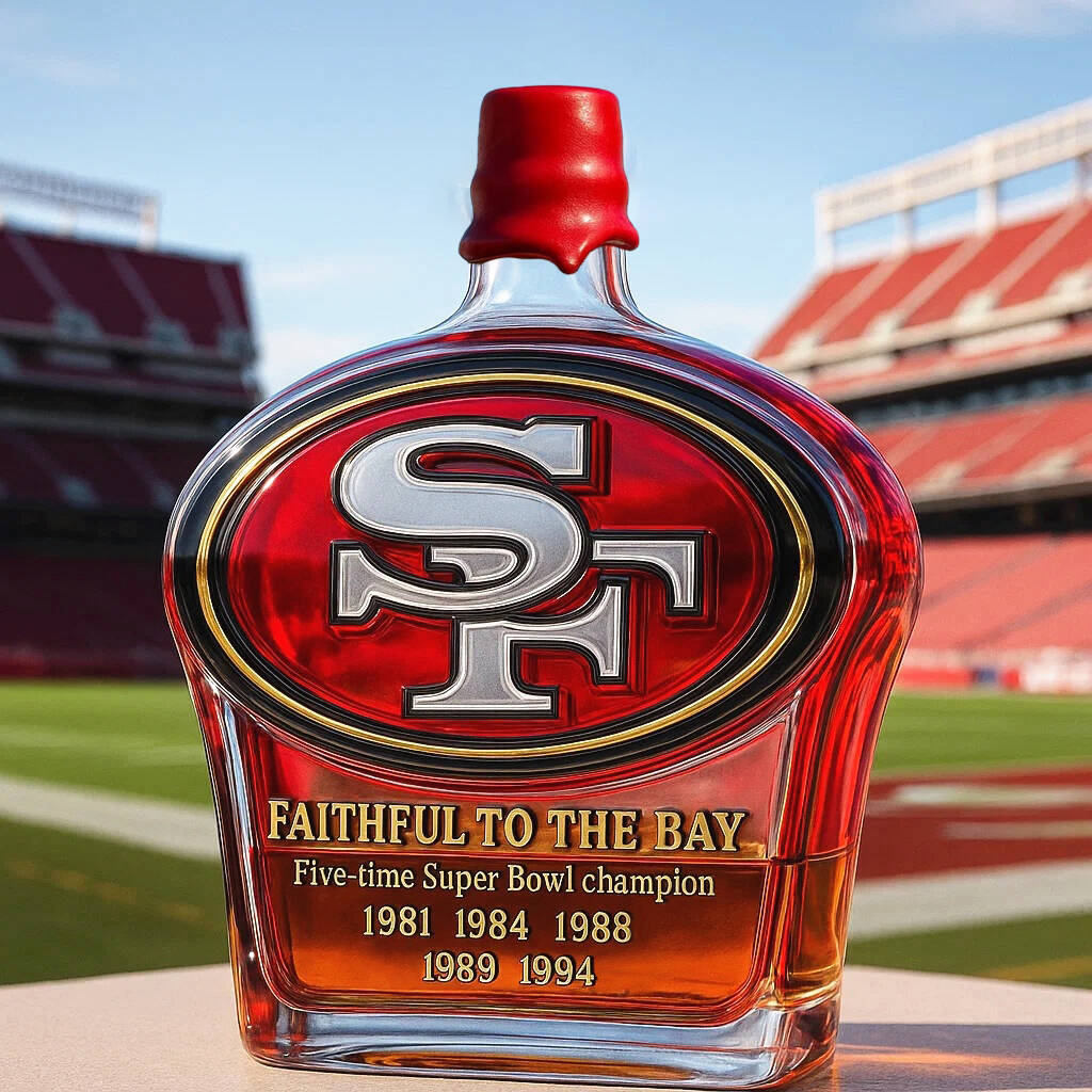 The San Francisco 49ers Honor Whiskey Bottle