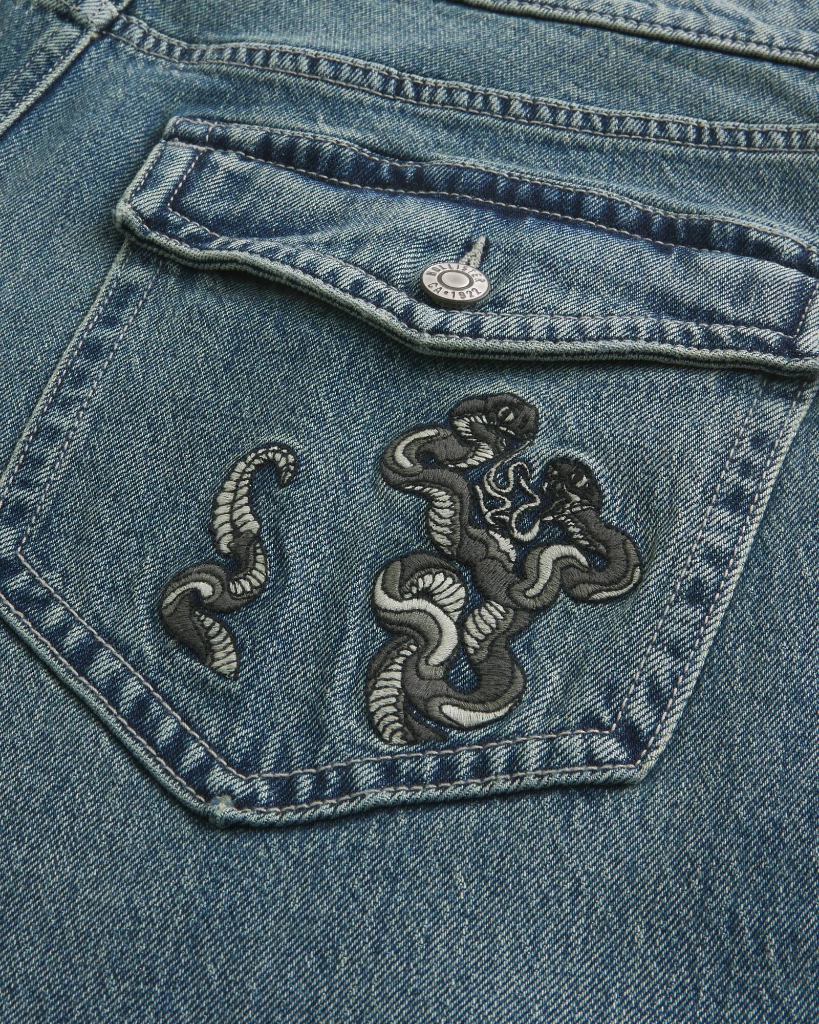 Railroad Stripe Baggy Painter Jeans