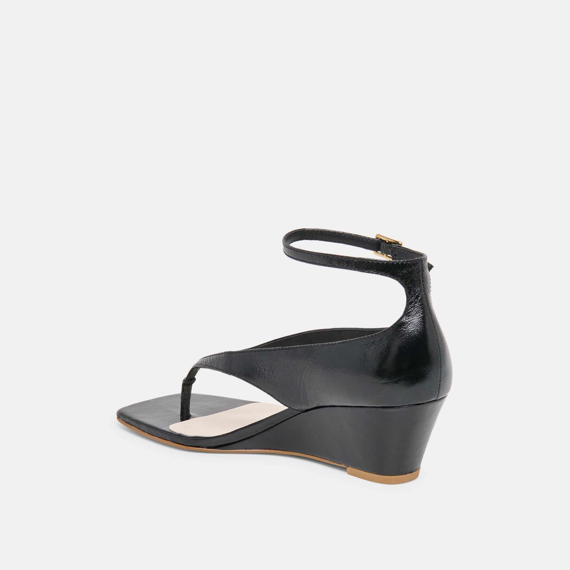 QUINNY WEDGES BLACK LEATHER
