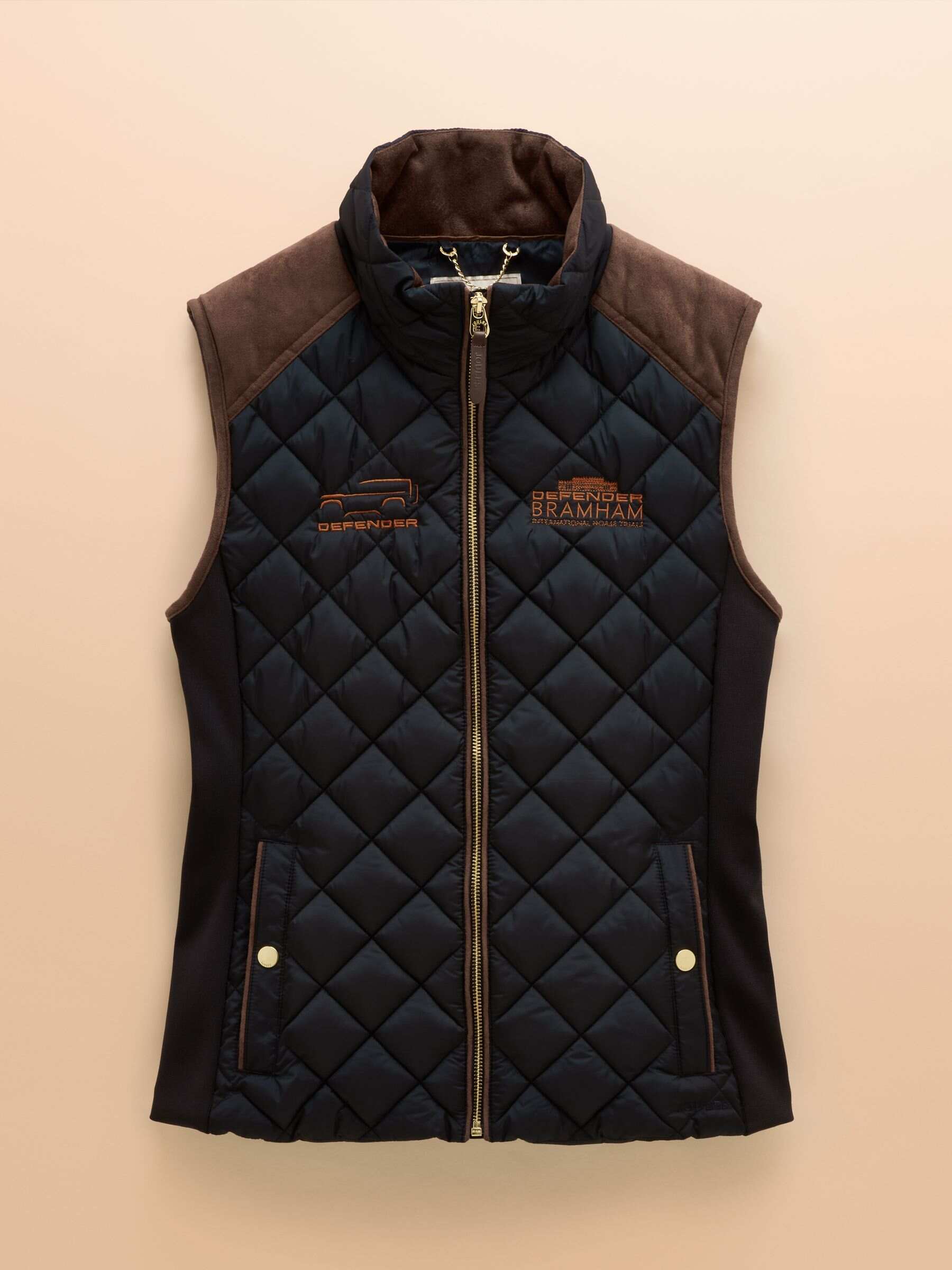 Official Bramham Navy Showerproof Diamond Quilted Gilet