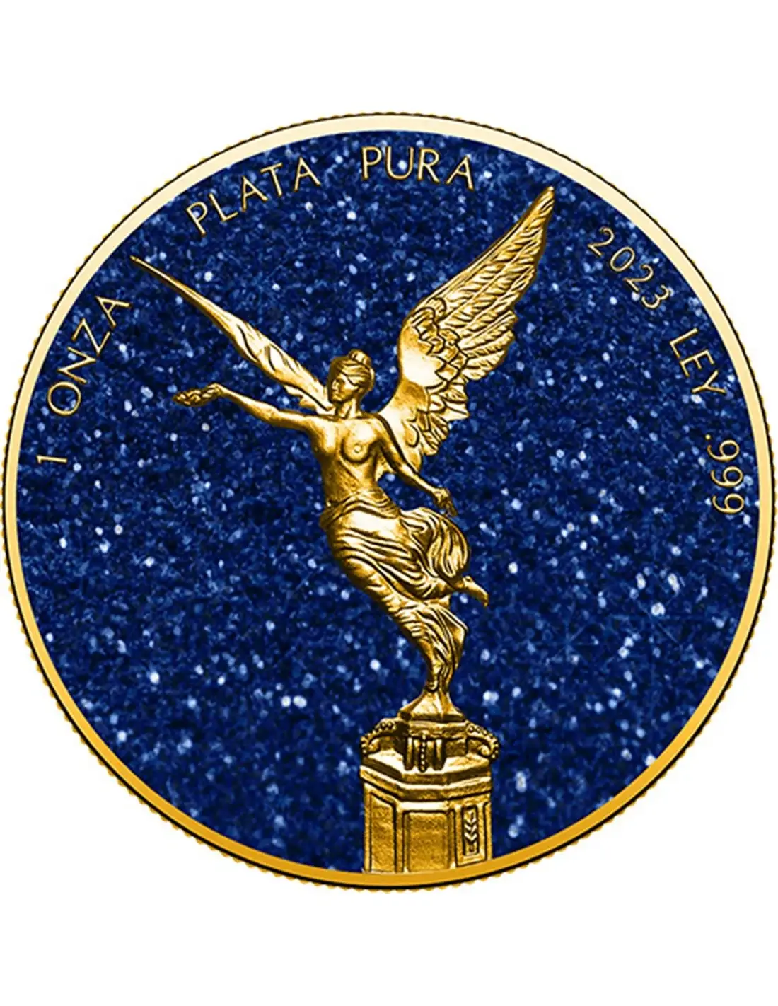 SAPPHIRE Precious Gemstones Libertad 1 Oz Silver Coin Mexico 2023