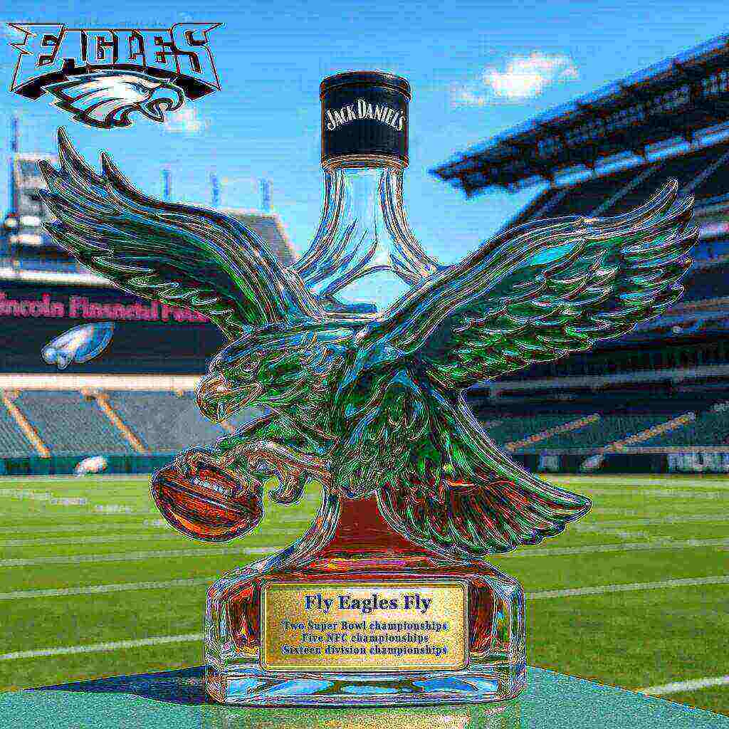Philadelphia Eagles Retro Logo Whiskey Bottle
