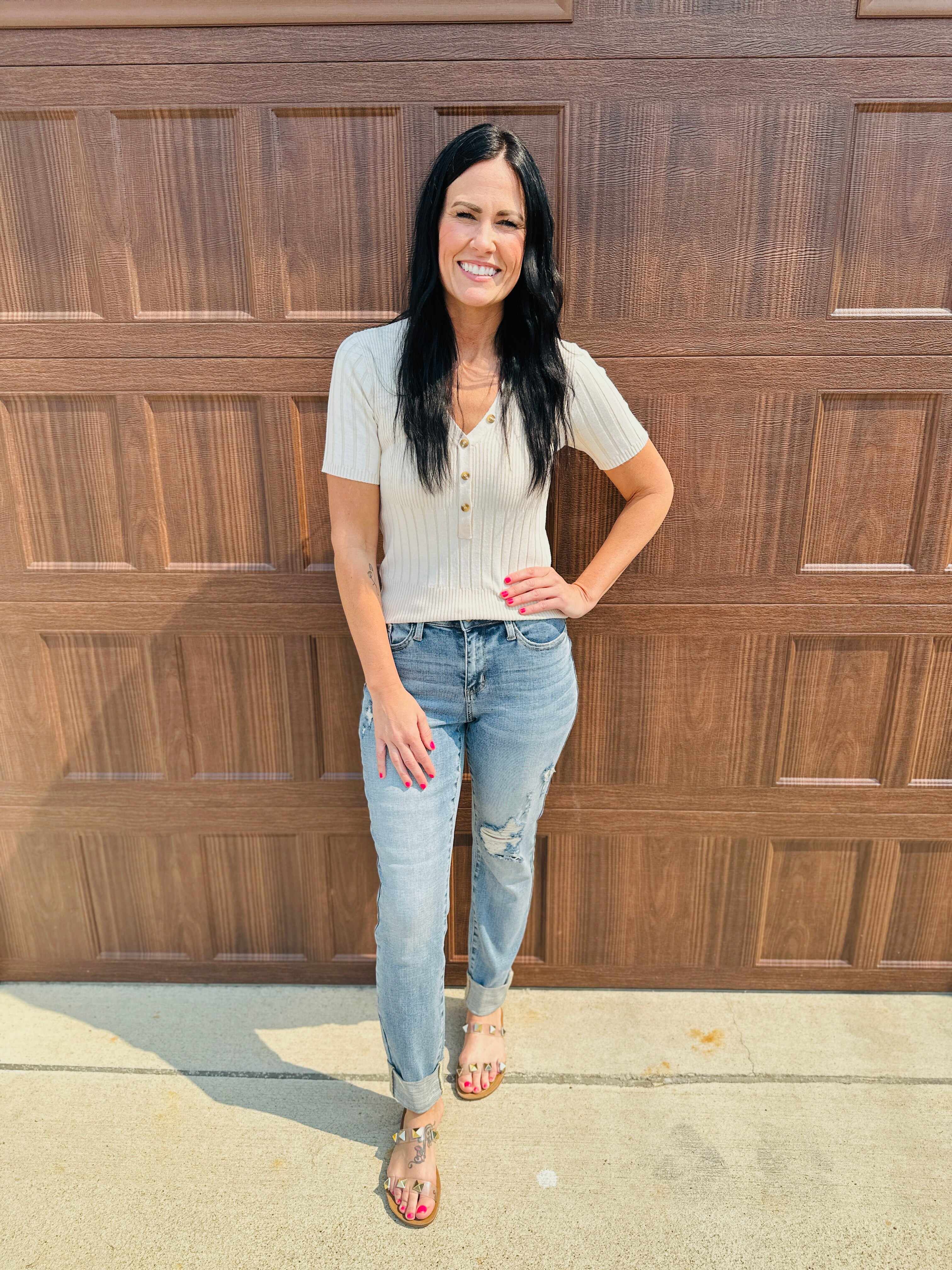 REG/CURVY Long Lost Boyfriend Mid Rise Long Inseam Boyfriend Jeans