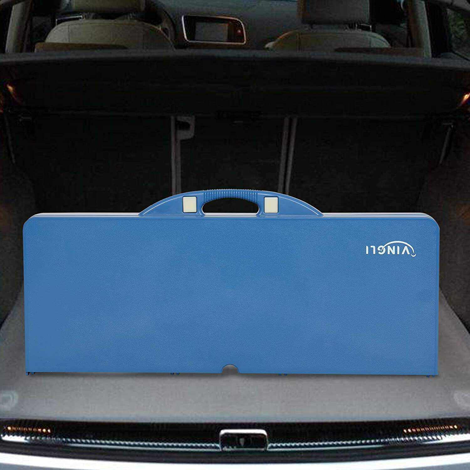 4 Ft Portable Foldable Camping Picnic Table Set 220 Lbs Support 4-Seats Aluminum Frame Blue