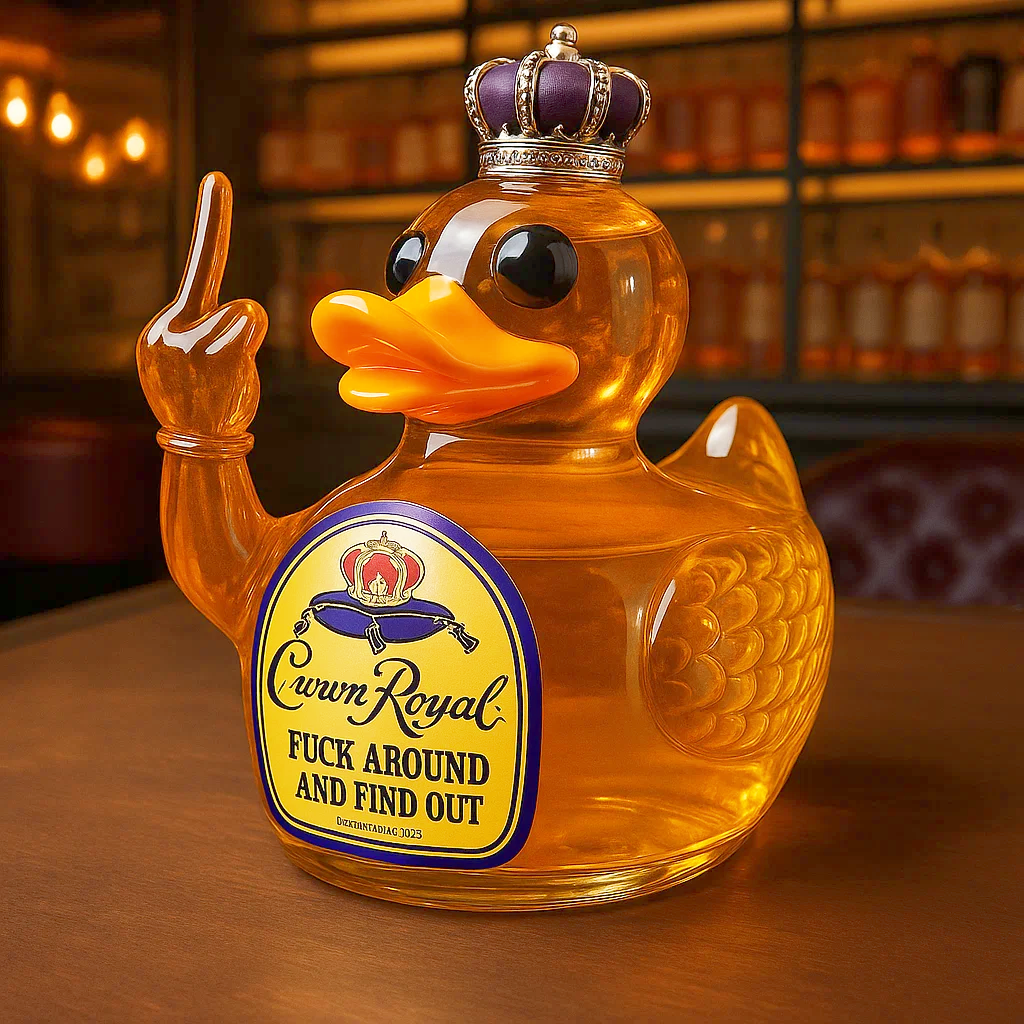 Swear Middle Finger Duck Whiskey Bottle
