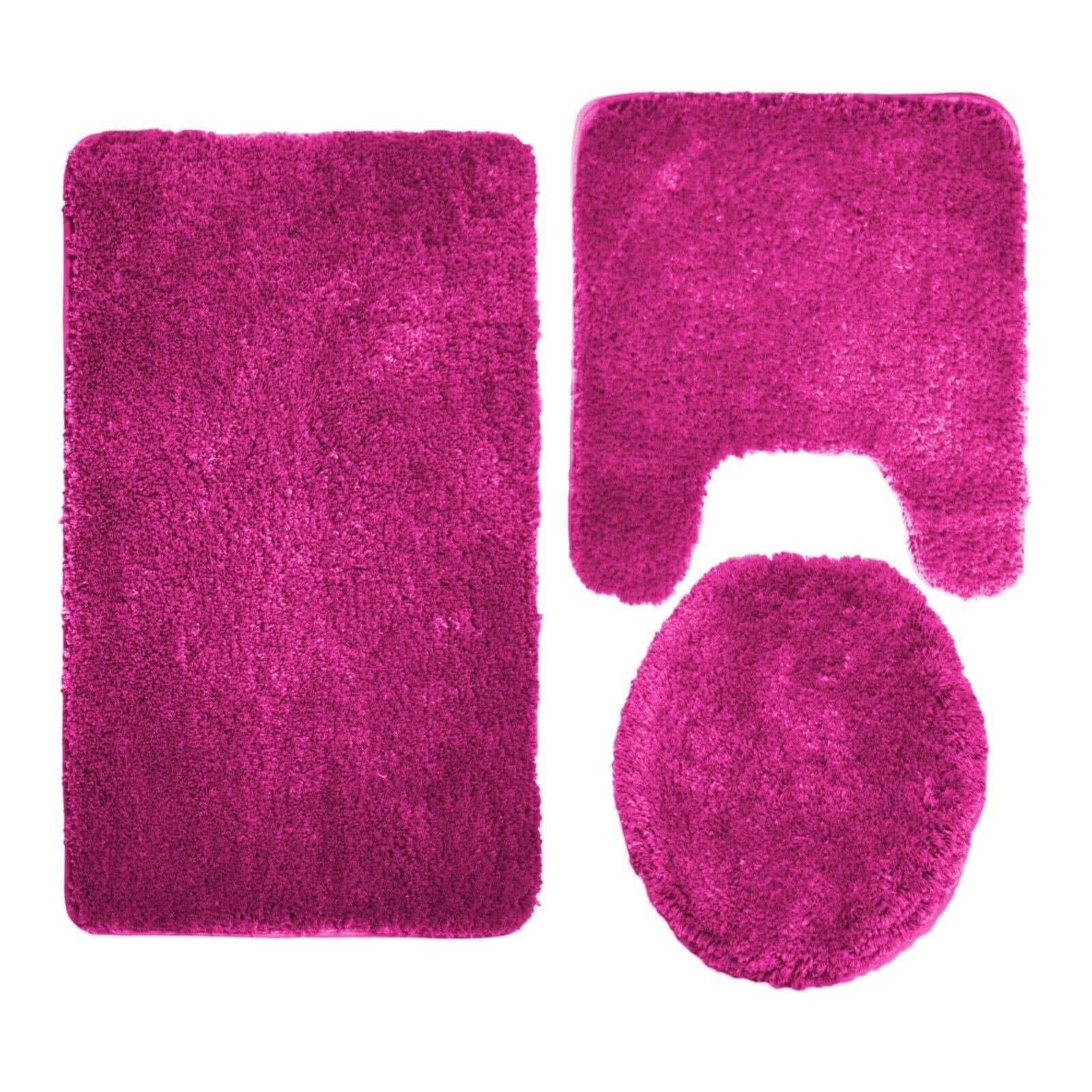 Queen Mary 3 Piece Bathroom Rug Set, Luxury Soft Plush Bath Mat, Contour Rug, Lid Cover, Non-Slip