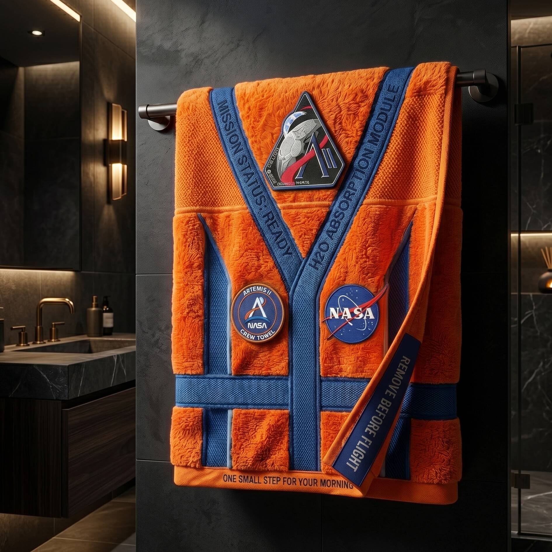 NASA Artemis II Crew Towel, Ultra Plush Spacesuit Design