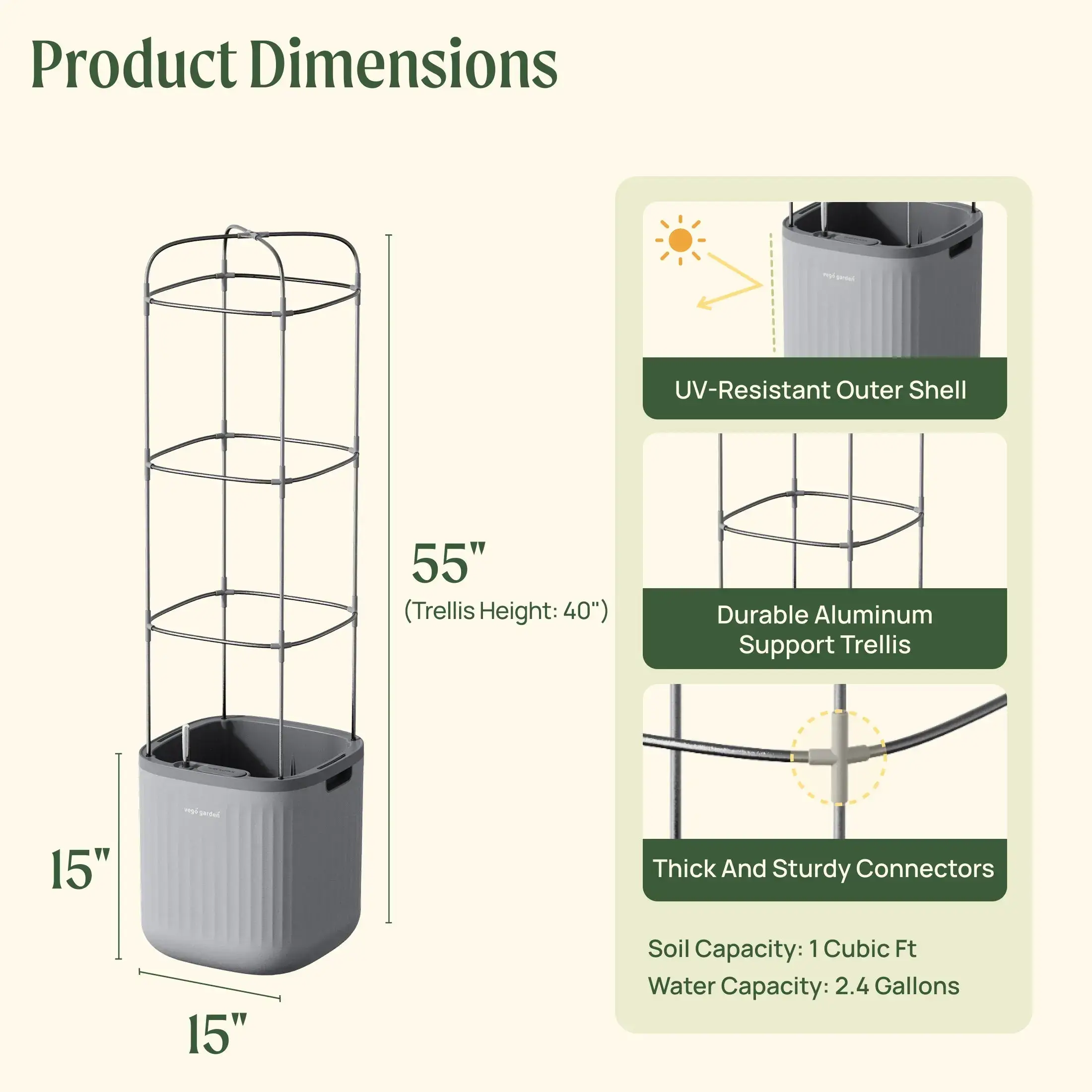 EZ Self-Watering Tomato Planter with Trellis - Climbing Planting Stand for Thriving Tomatoes, Self-Watering Design, Sturdy Trellis Structure, Essential Garden Addition
