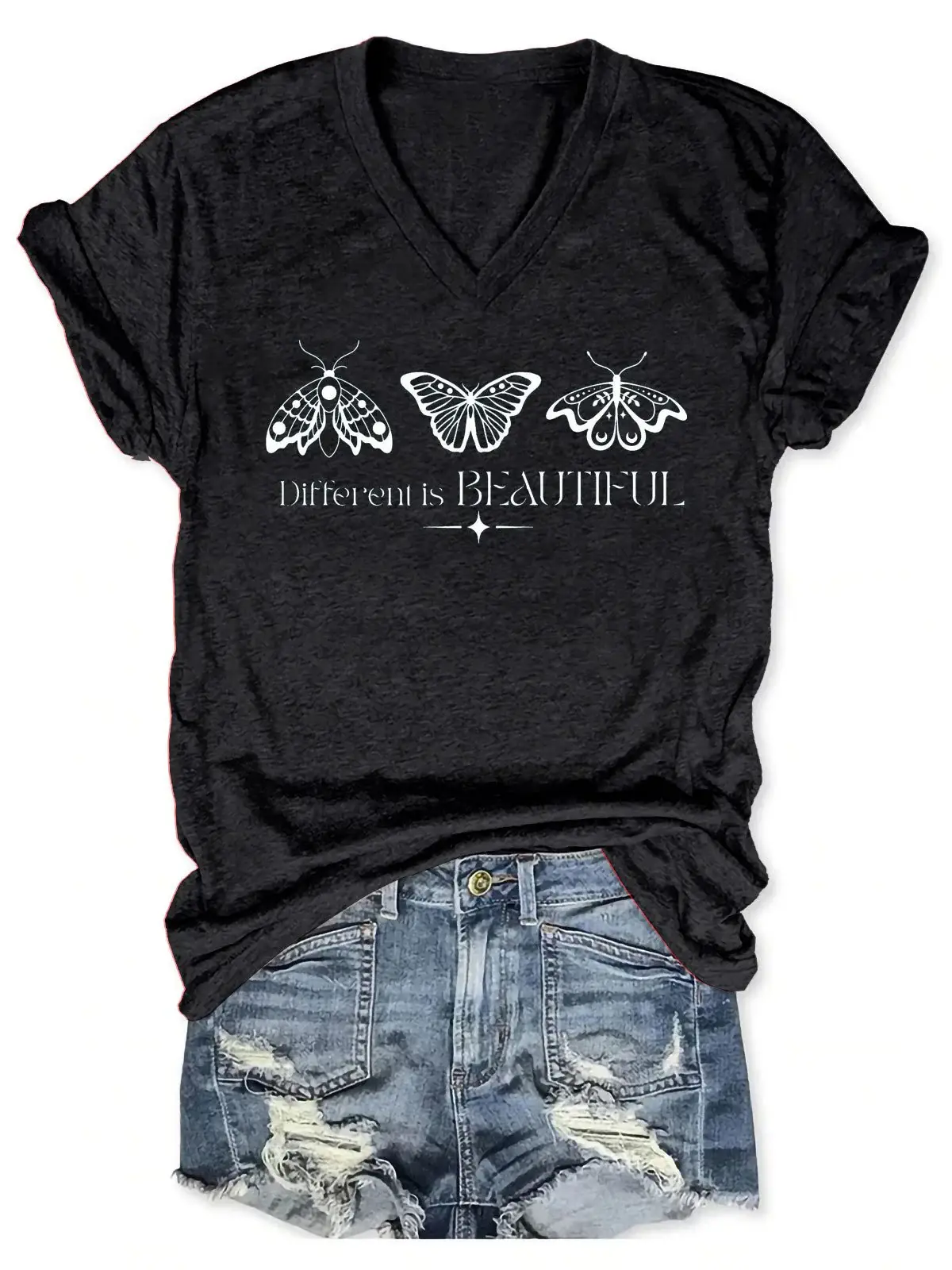 Women's Beautiful Butterfly Print Casual  T-shirt
