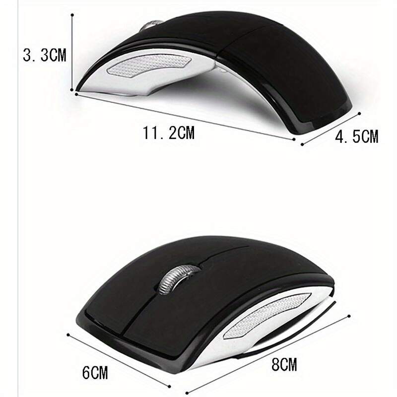 Wireless Foldable Mouse - 2.4GHz Receiver/Optical Tracking/Ergonomic Design/Portable for Laptops, Desktop Computers