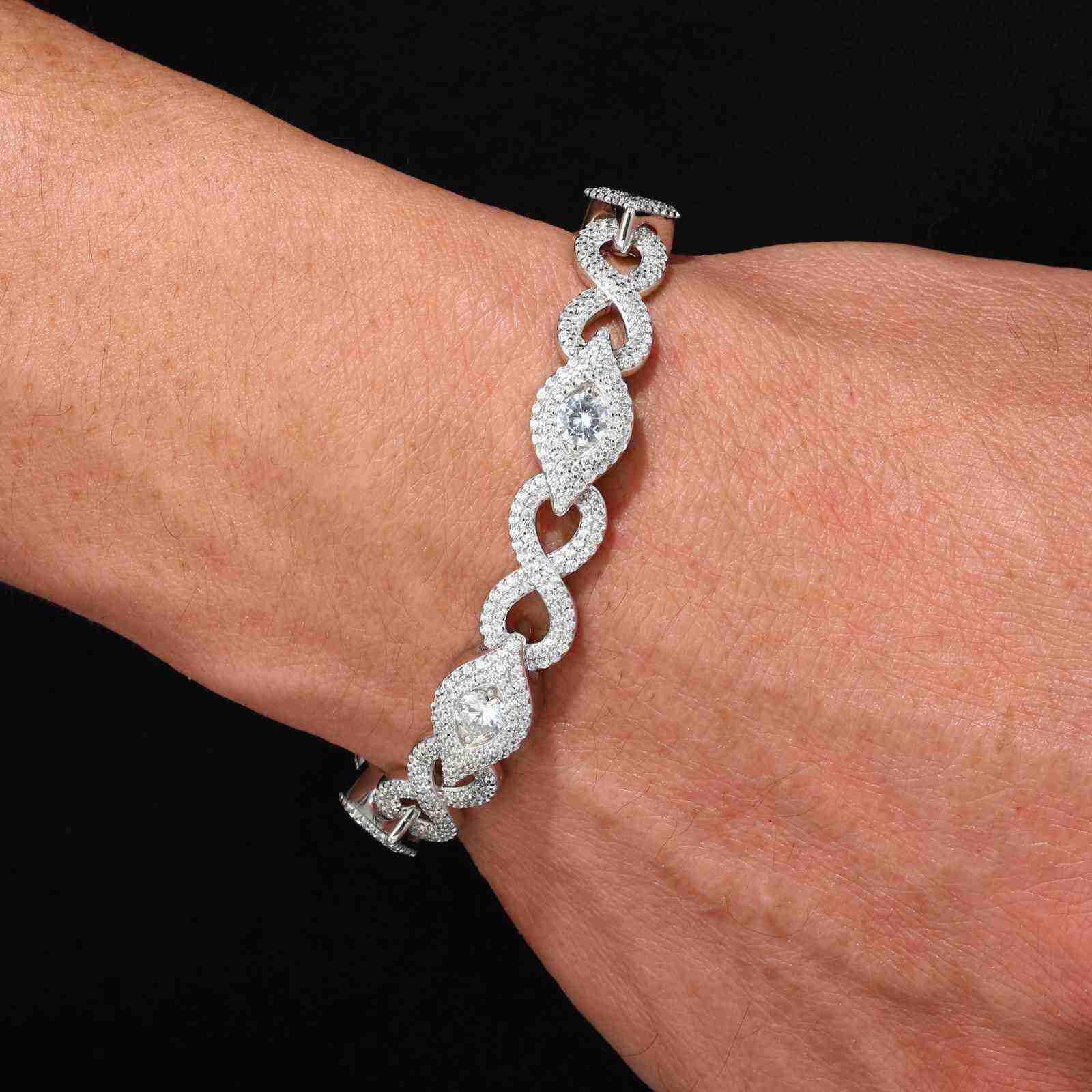 10mm S925 Moissanite Infinity Evil Eye Bracelet