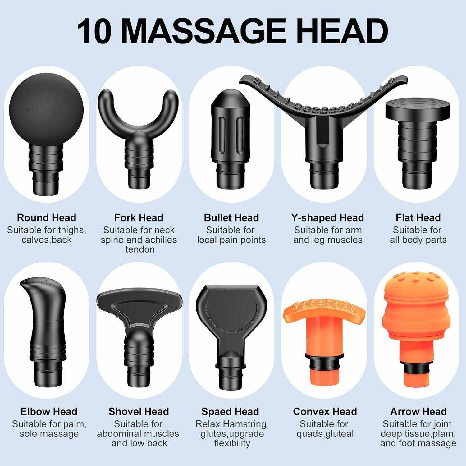 RAEMAO Massage Gun Deep Tissue, Back Massage Gun for Athletes for Pain Relief Attaching 8 PCS Specialized Replacement Heads, Percussion Massager with 10 Speeds & LED Screen, Carbon