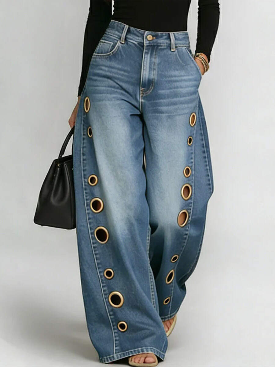 🔥Summer Arrivals🌟Women's New High-waisted Casual Loose Wide-leg Jeans