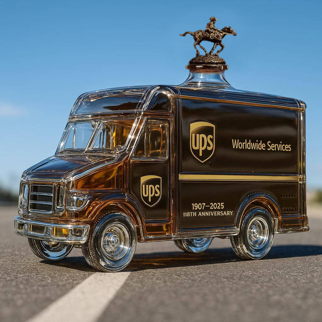 UPS 118th Anniversary Brown Truck Whiskey Bottle