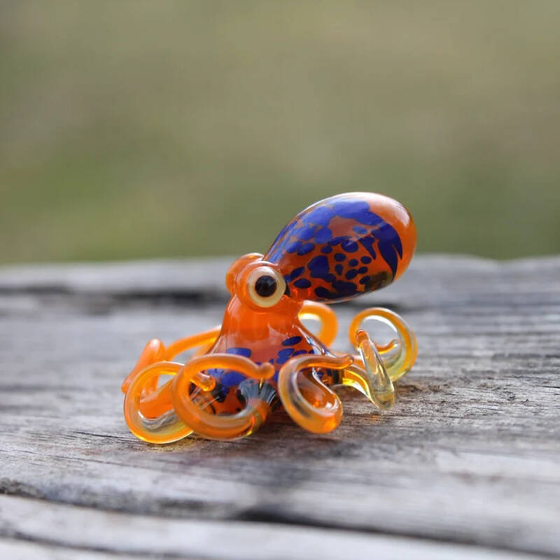 Blown Glass Octopus Glass Figurine