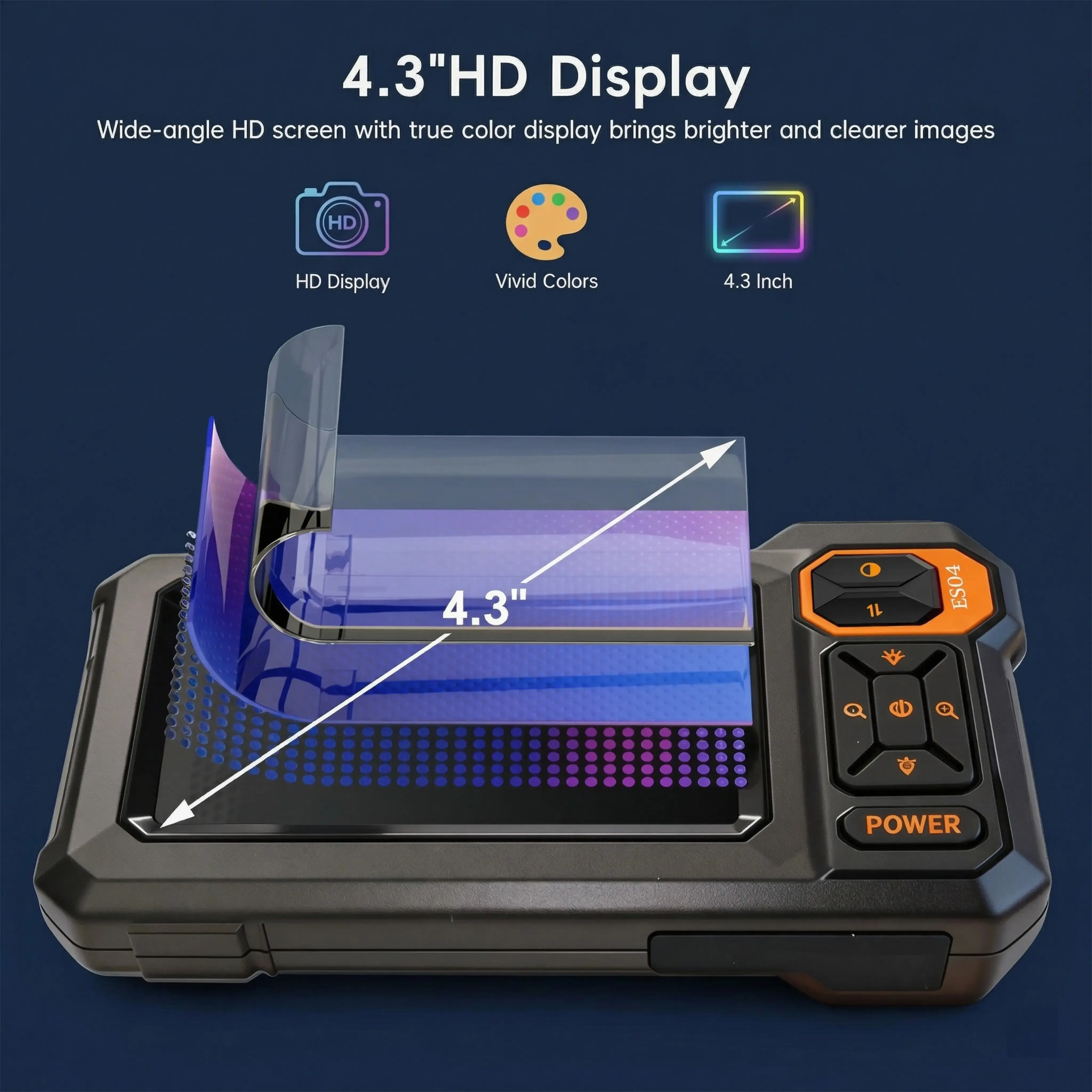 16.5FT Borescope Camera with Light, 4.3