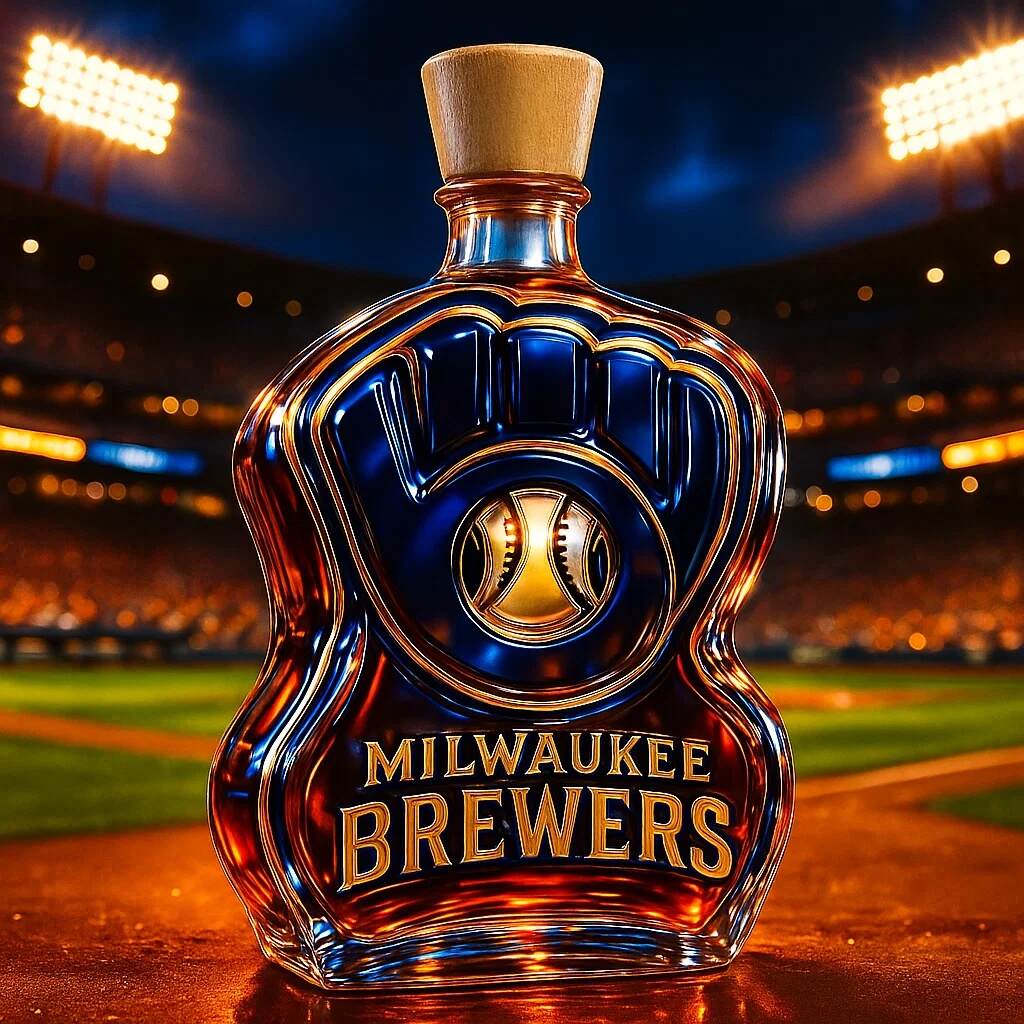 Milwaukee Brewers Whiskey Bottle