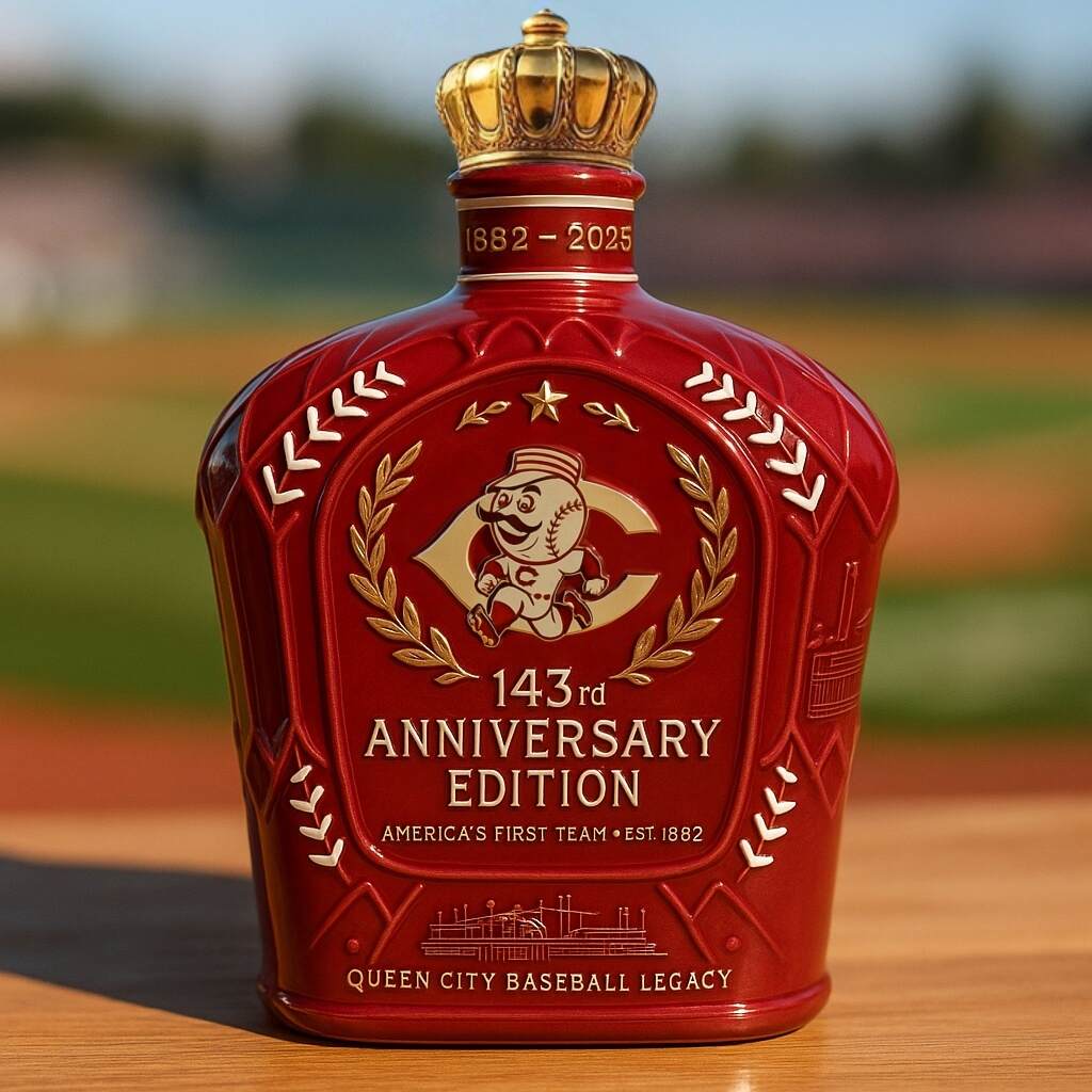 CIN Reds 143rd Anniversary Whiskey Bottle