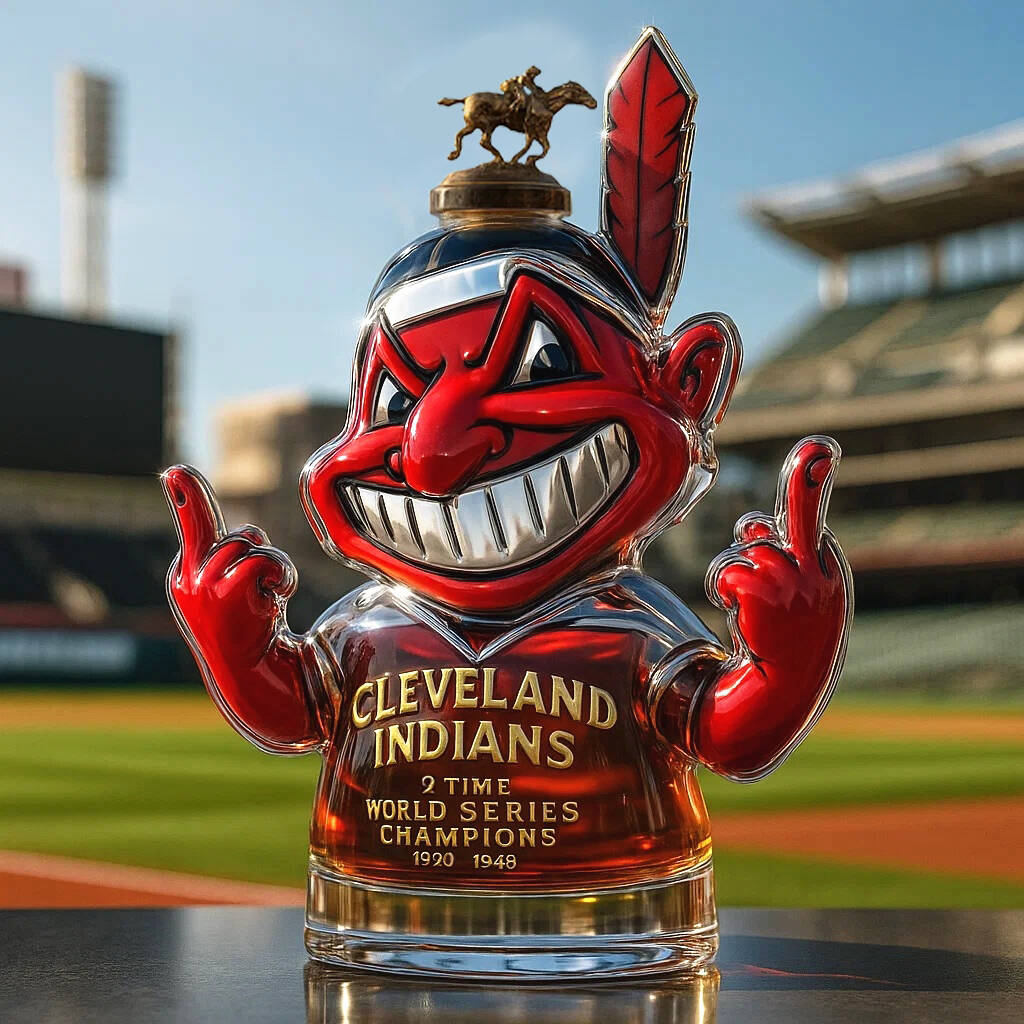 Cleveland Indians Chief Wahoo Whiskey bottle